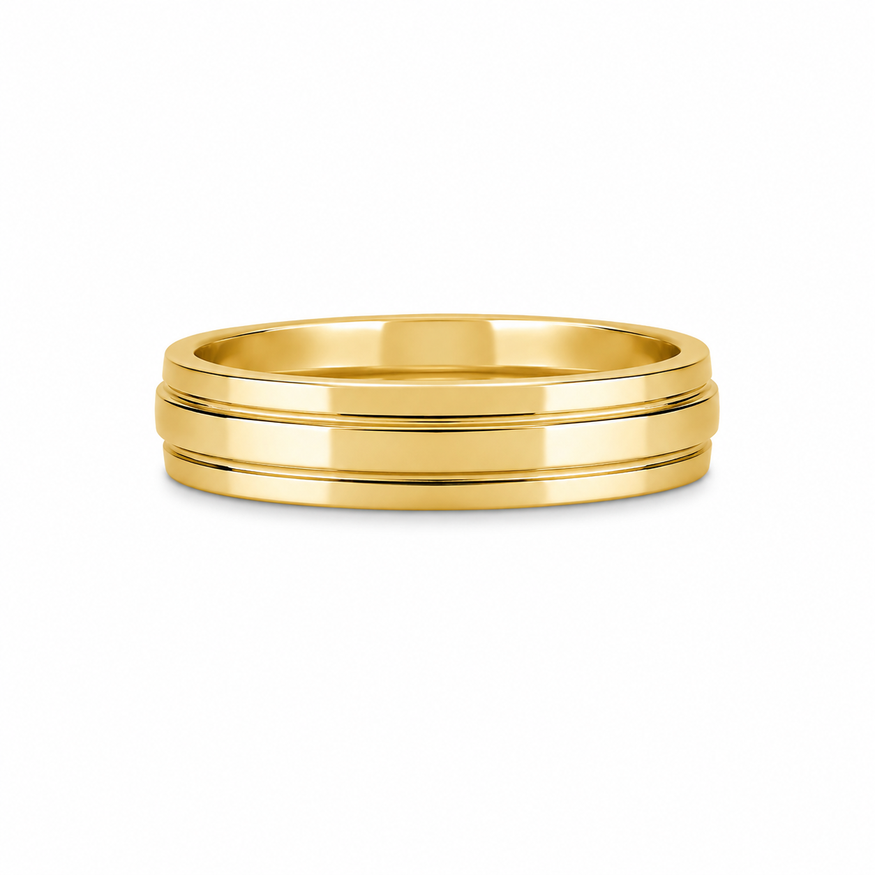 18KT Wedding Band Yellow Gold Ring [A2B7]