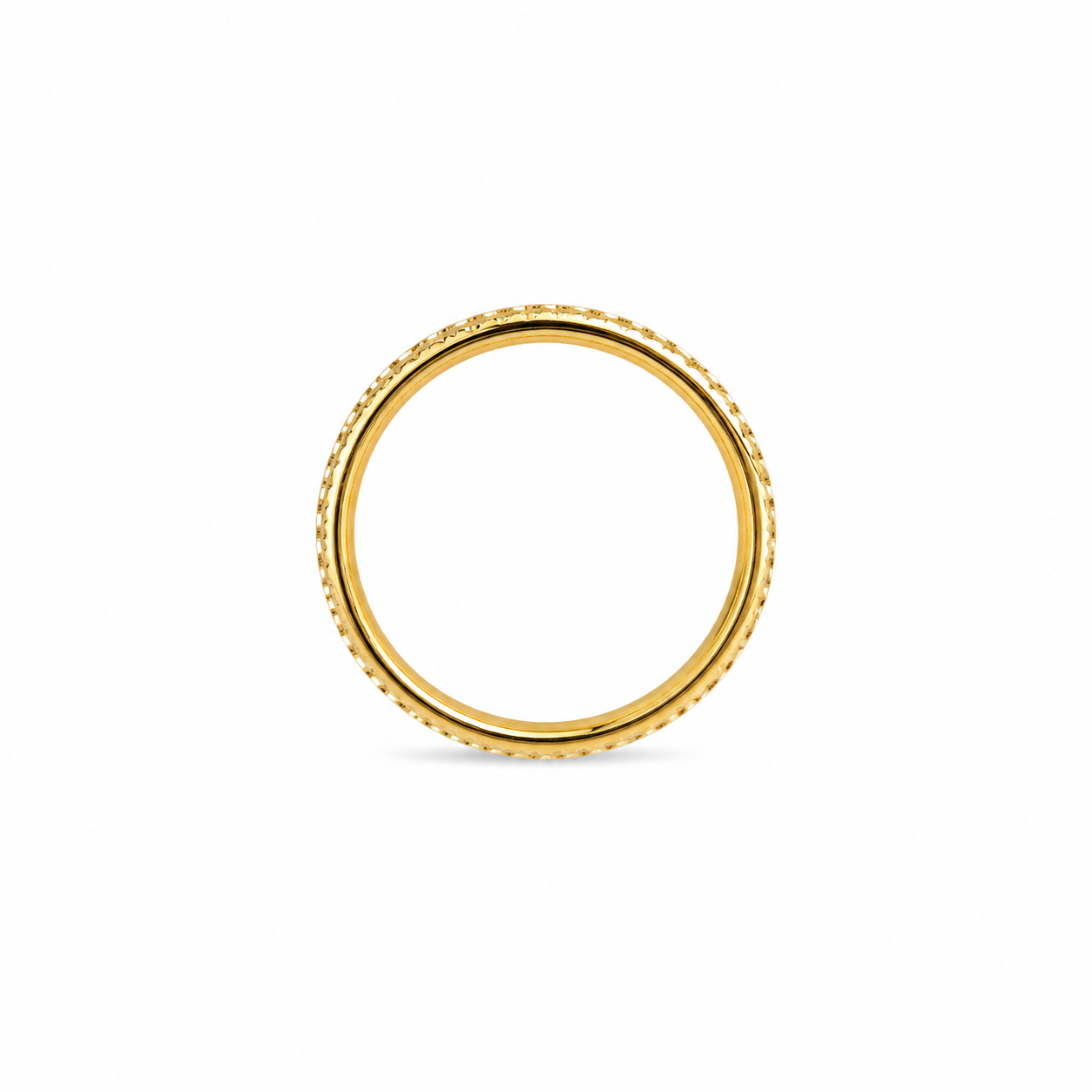 22KT Wedding Band Cubic Zirconium Yellow Gold Ring [A8B3]