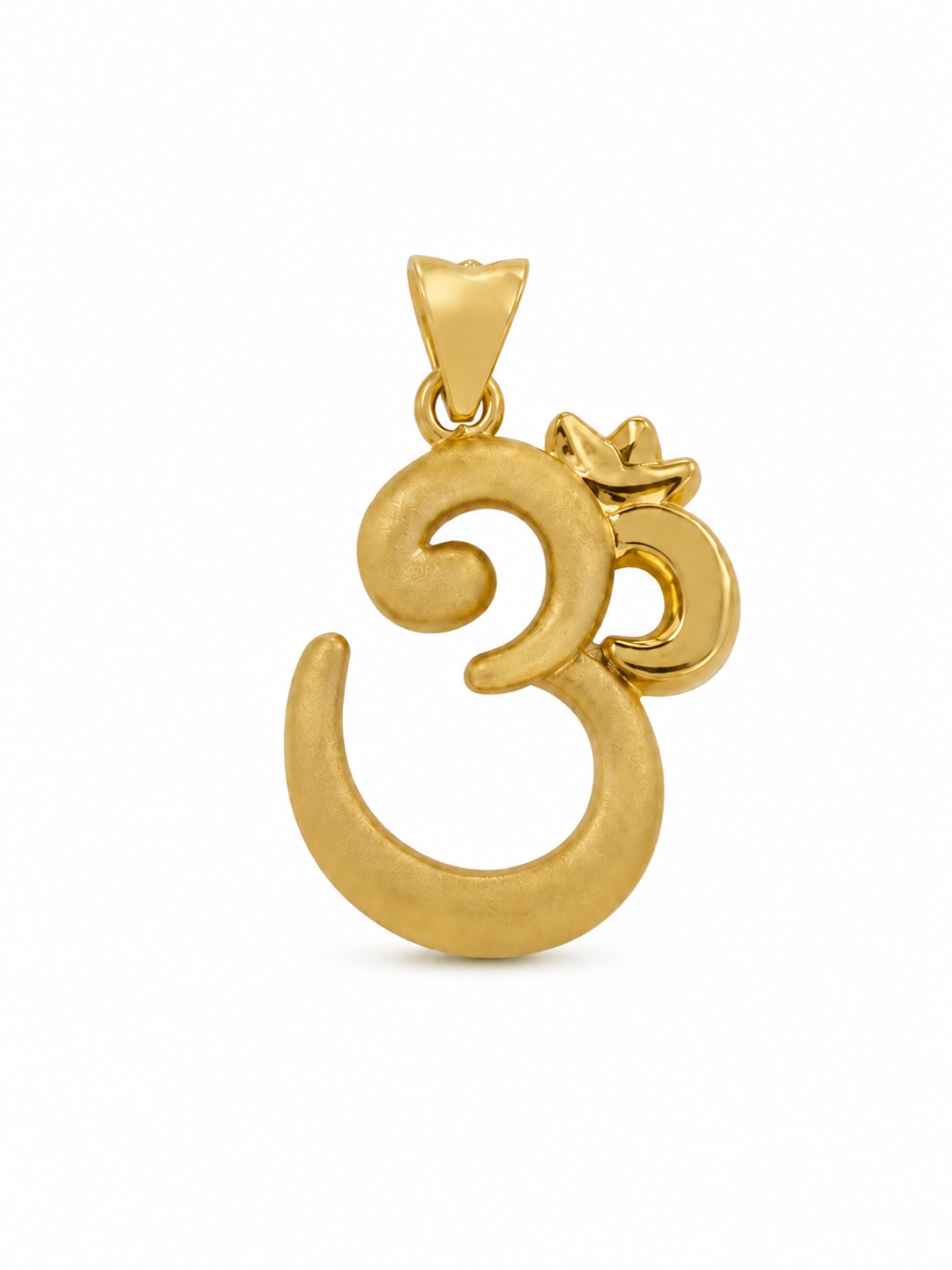 22KT Om Hinduism Yellow Gold Pendant [A2B3]