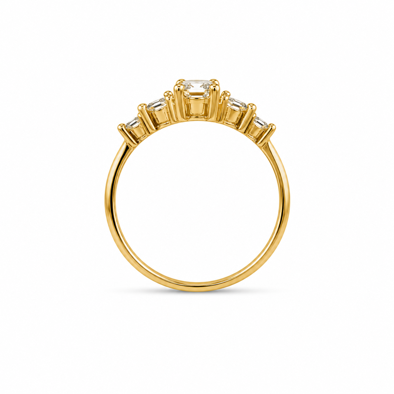 22KT Flower Cubic Zirconium Yellow Gold Ring [A2B5]