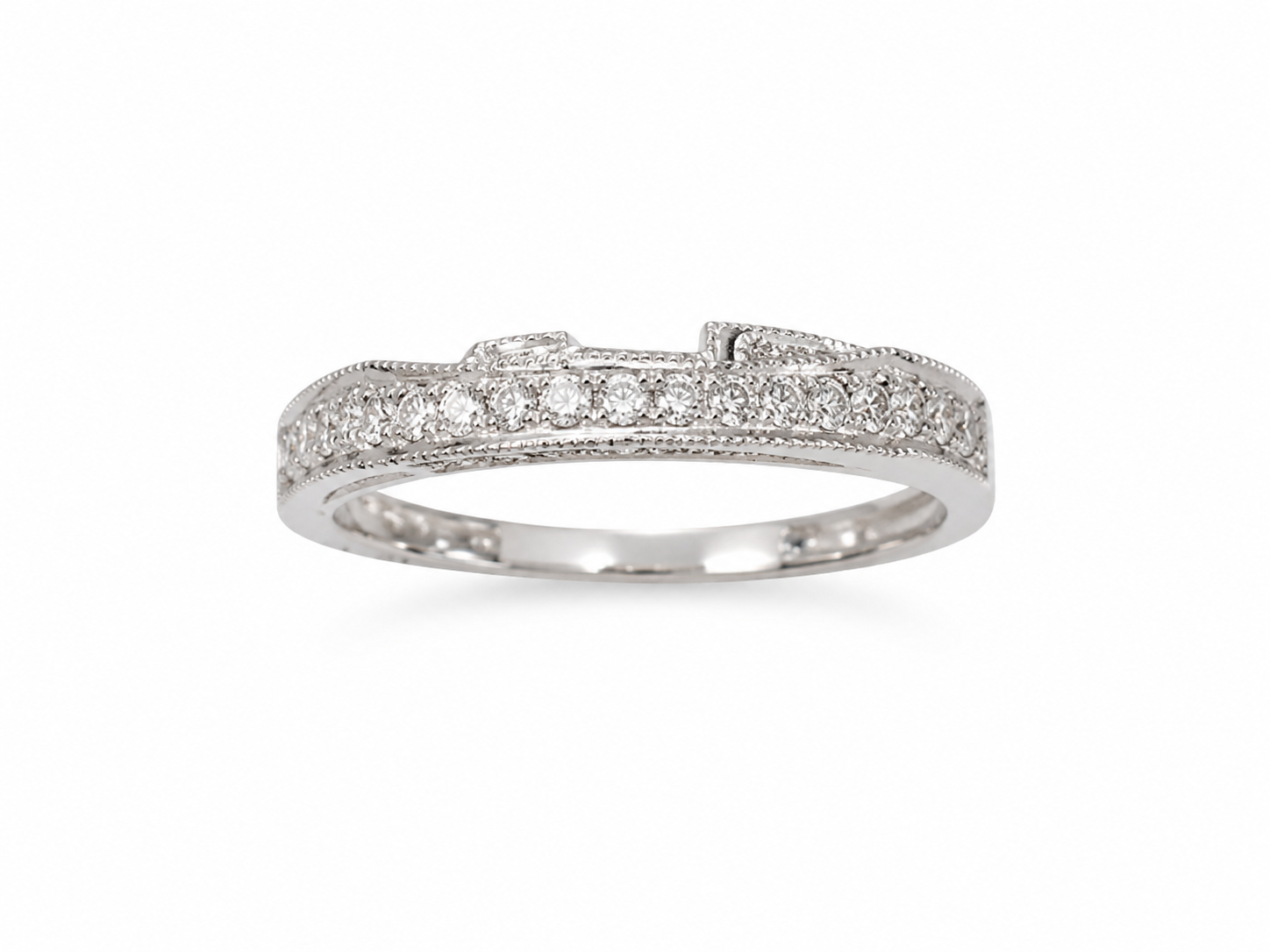 10KT White Gold 0.05 CTW Diamond Ring [A1B8 - K4H95]