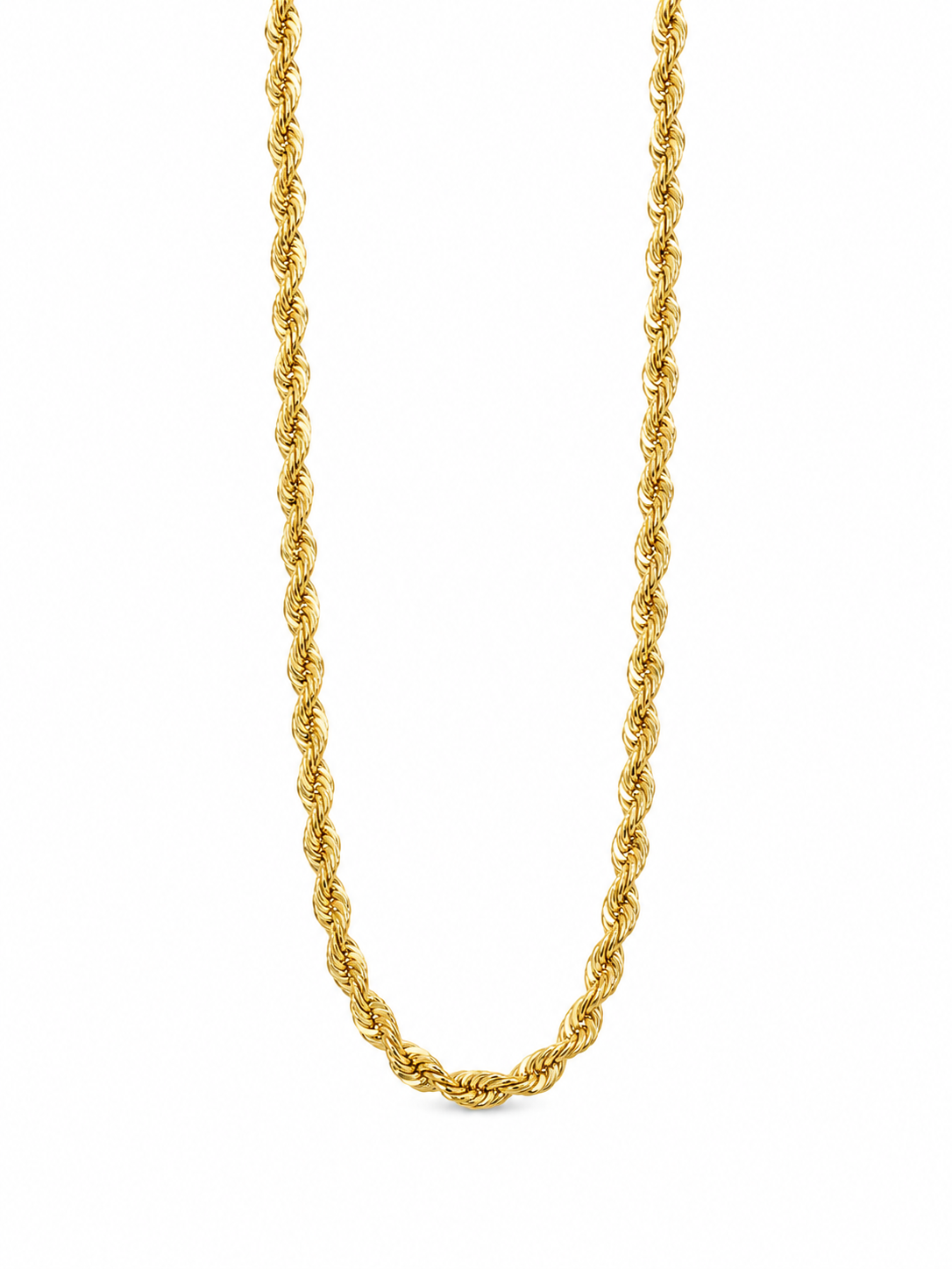 14KT Solid Yellow Gold 6 MM Rope Chain