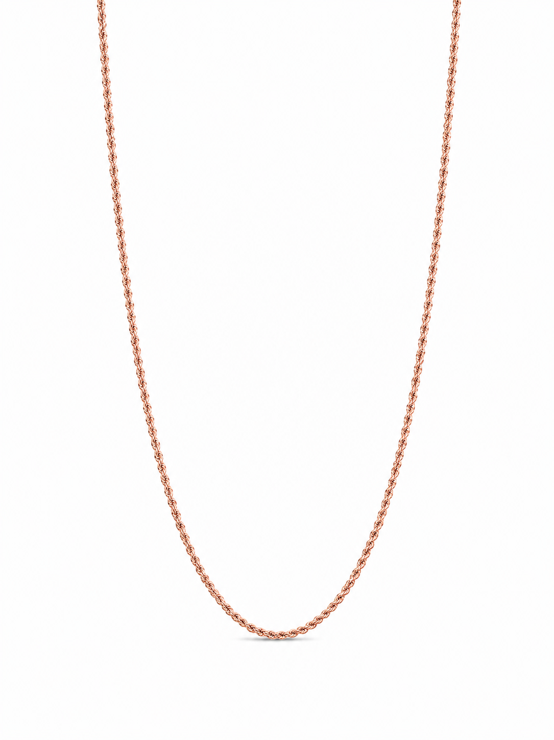 14KT Solid Rose Gold 1.5 MM Rope Chain