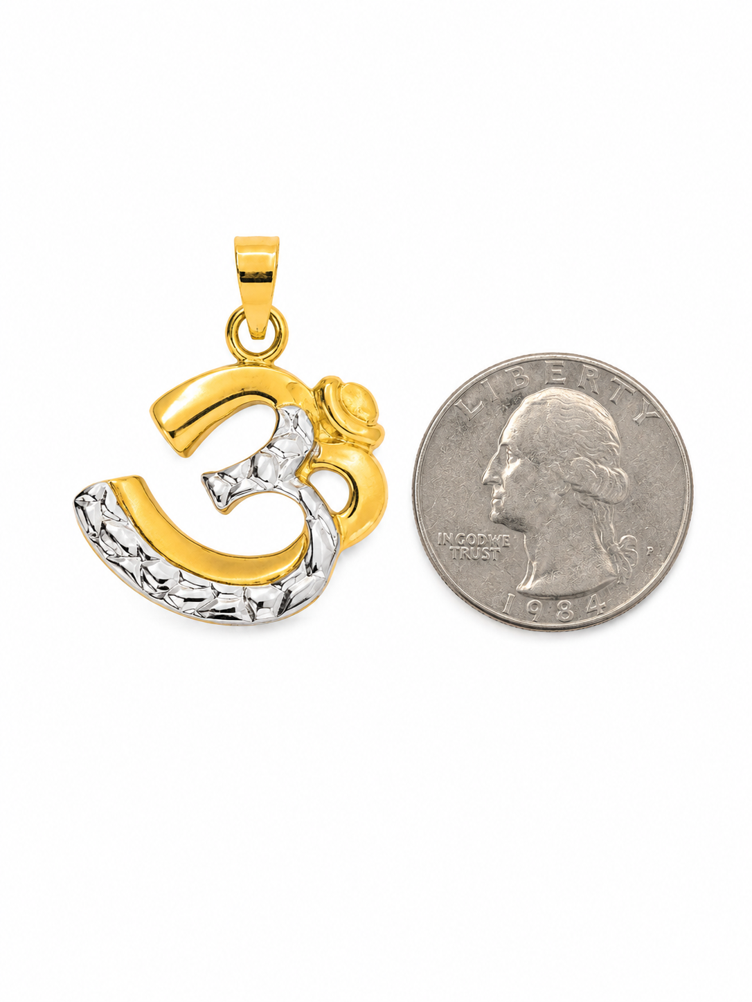 22KT Om Hindu Symbol Yellow Gold Pendant {A3B0]