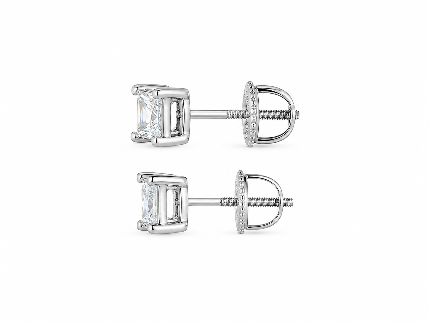 925 Sterling Silver Cubic Zirconium Round Stud Earrings