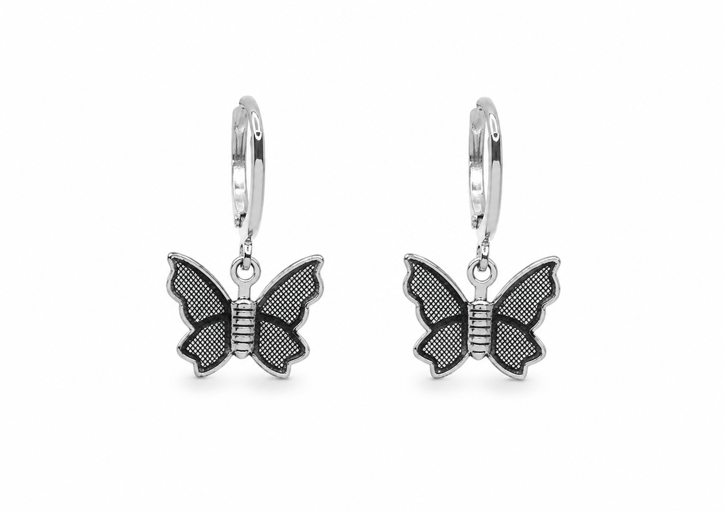 Stainless Steel Butterfly Dangle Earrings