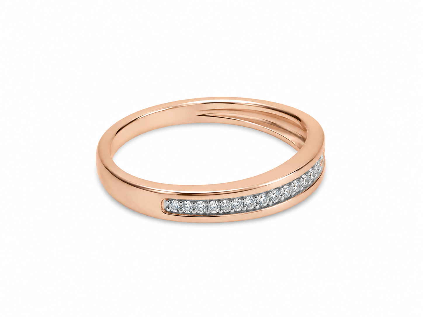 10KT Rose Gold 0.05 CTW Diamond Ring  [K3H50]