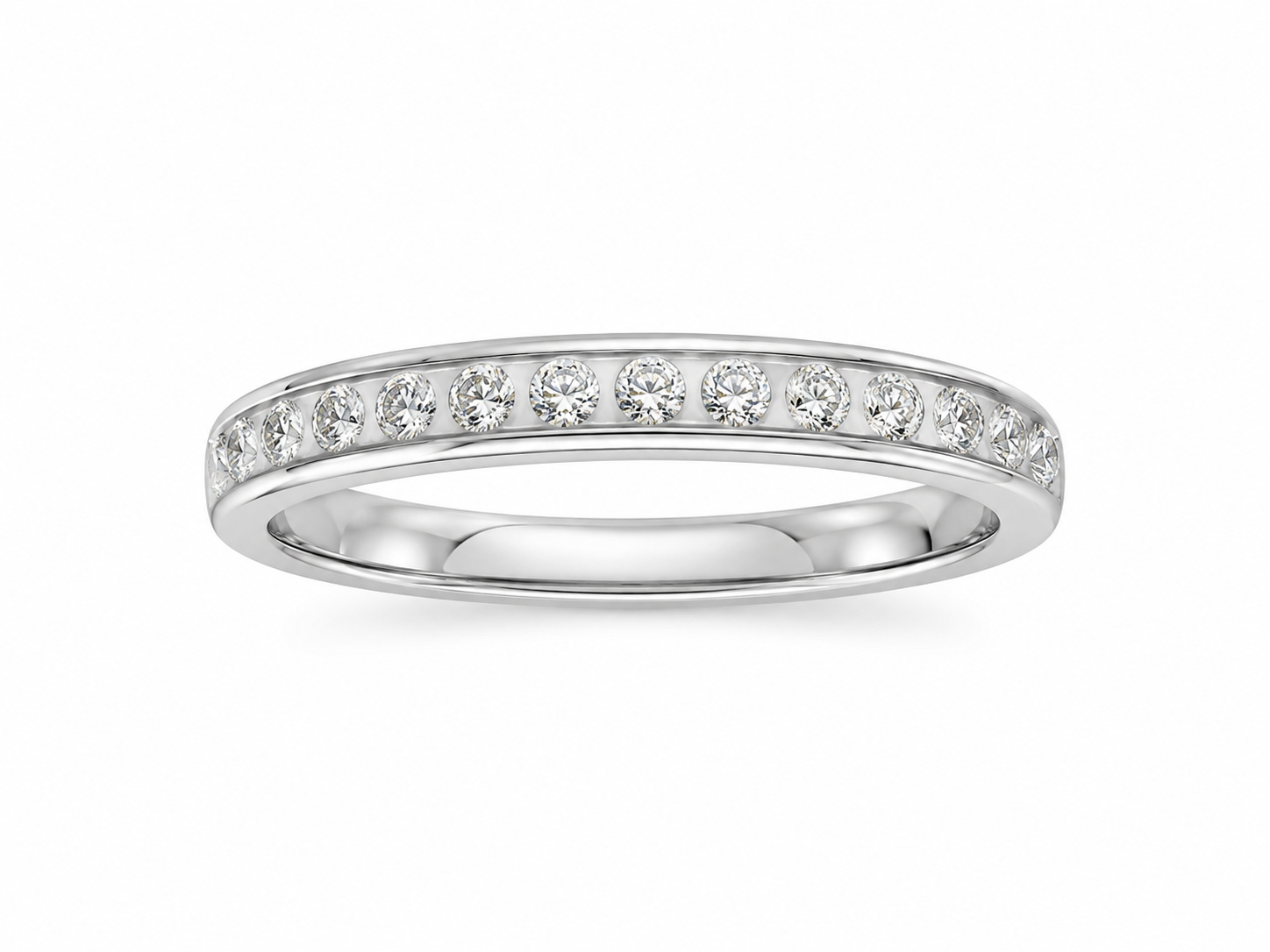 Stainless Steel Cubic Zirconium Band Ring