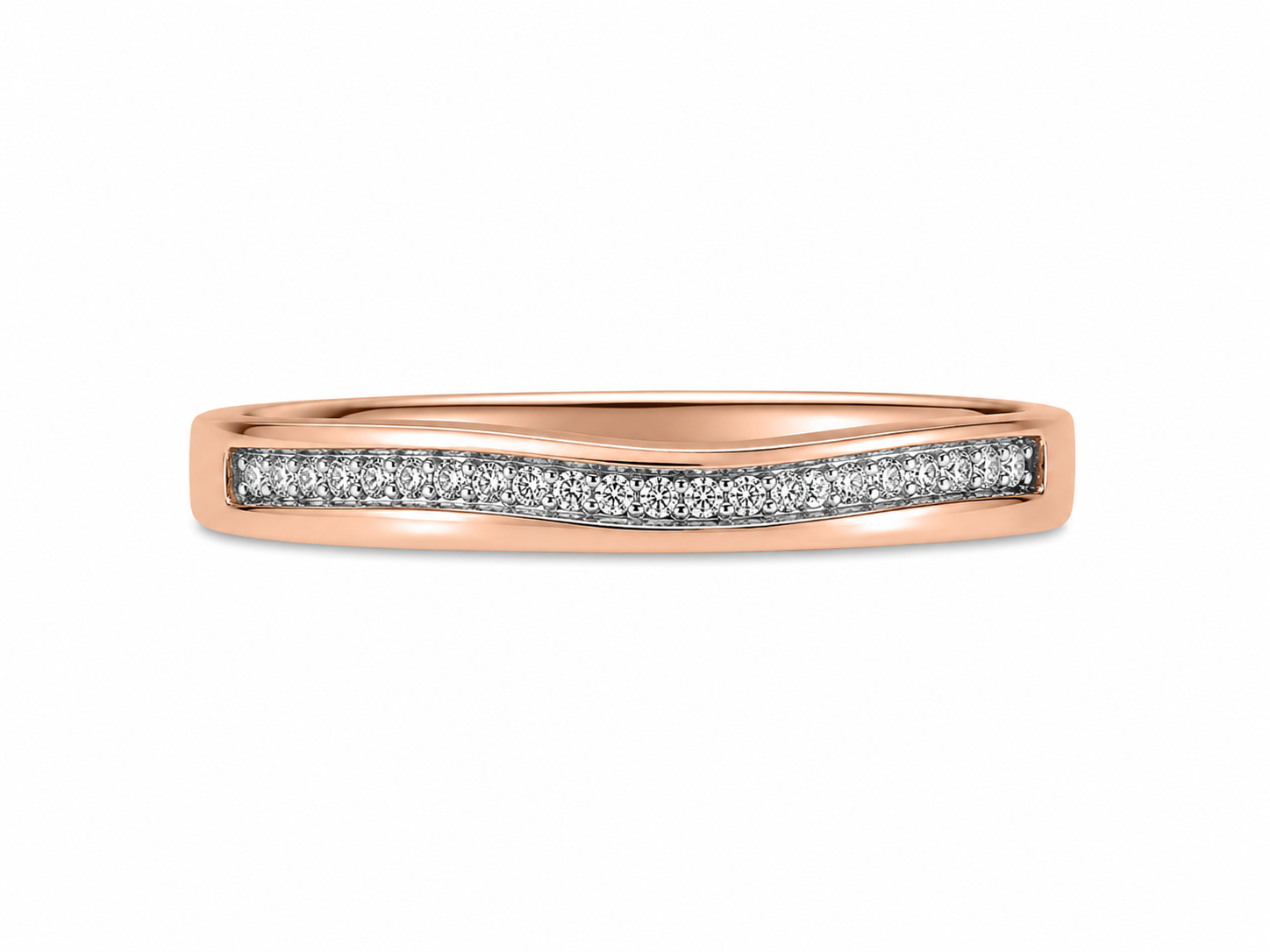 10KT Rose Gold 0.05 CTW Diamond Ring [K3H50]