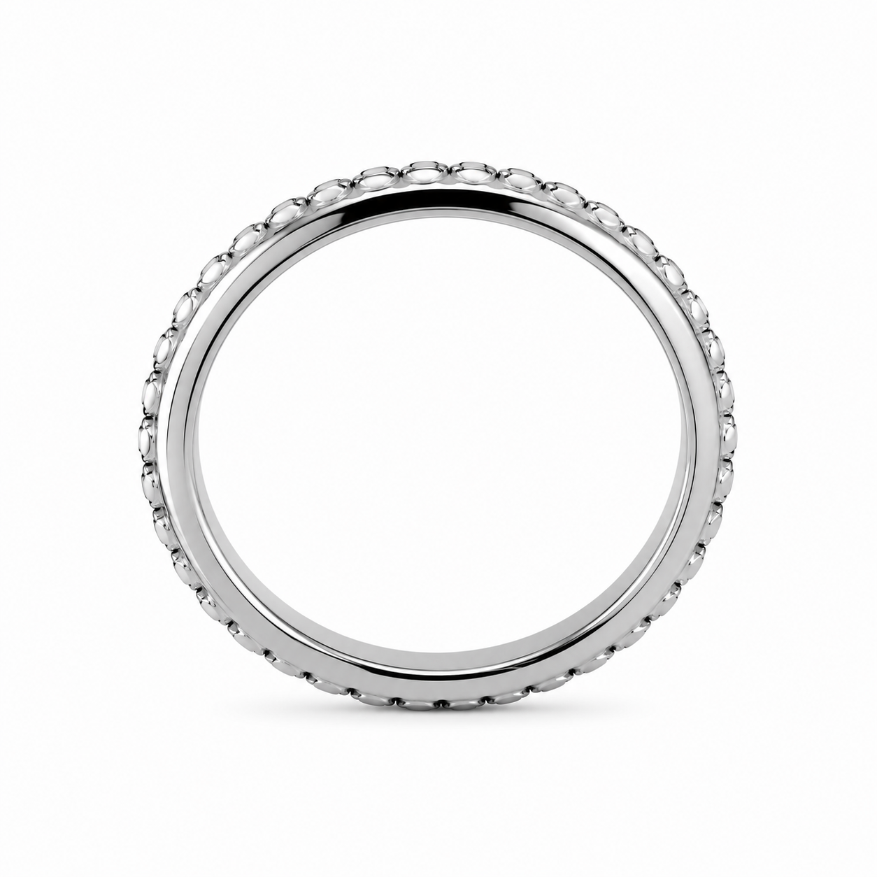Stainless Steel Cubic Zirconium Band Ring