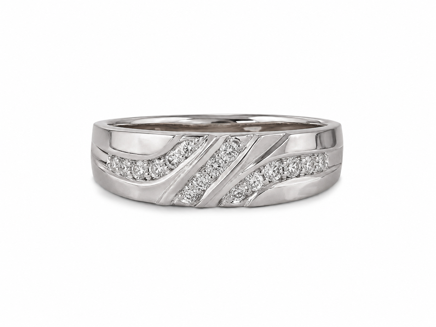 10KT White Gold  0.12 CTW Diamond Ring [A2B3 - K6H00]