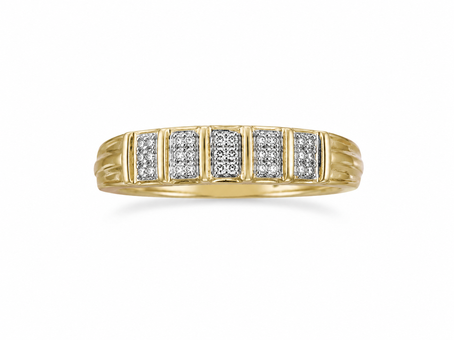 10KT Yellow Gold 0.04 CTW Diamond Ring [A1B2 - K3H75