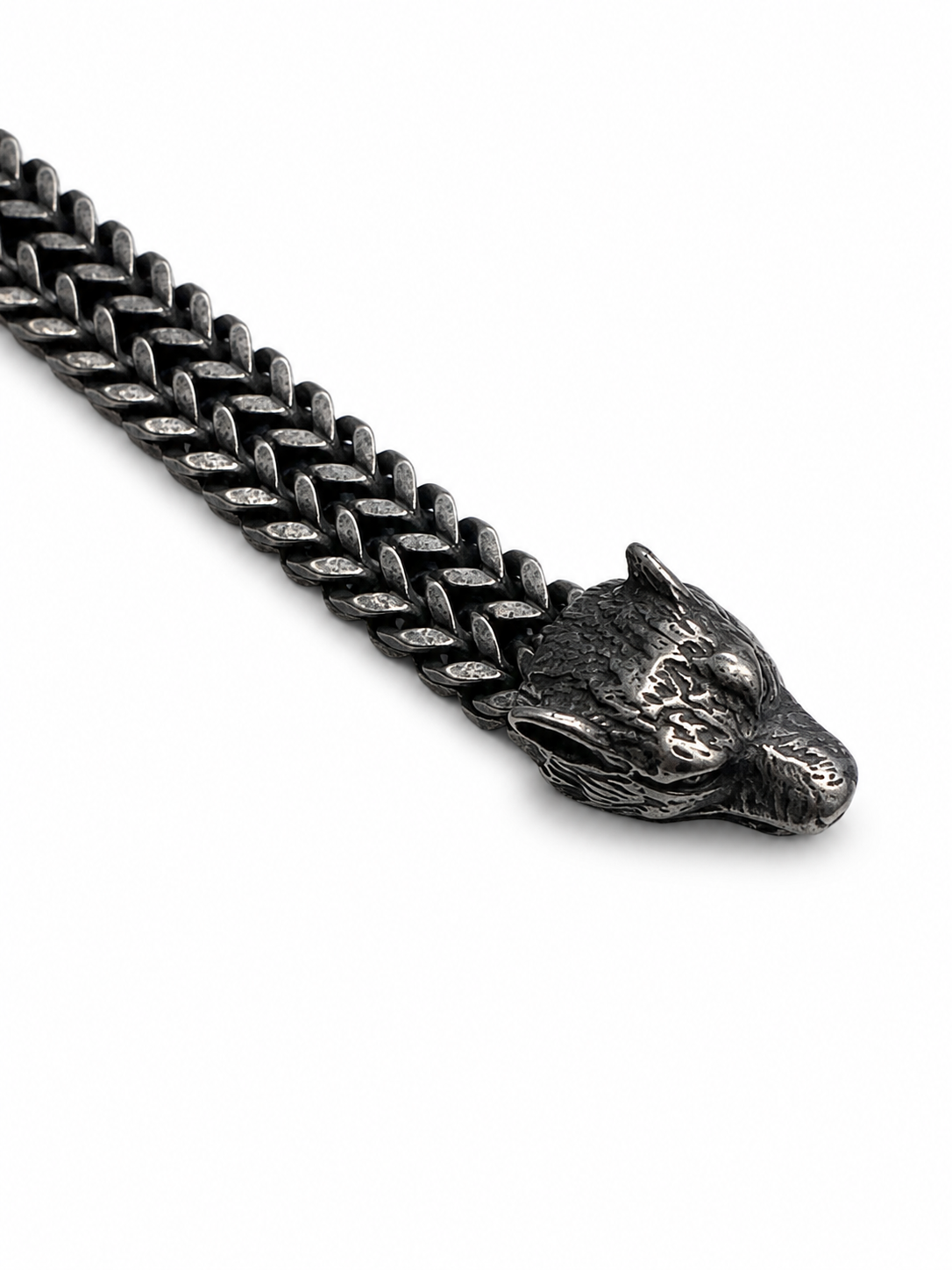 Stainless Steel Wolf Bracelet Black