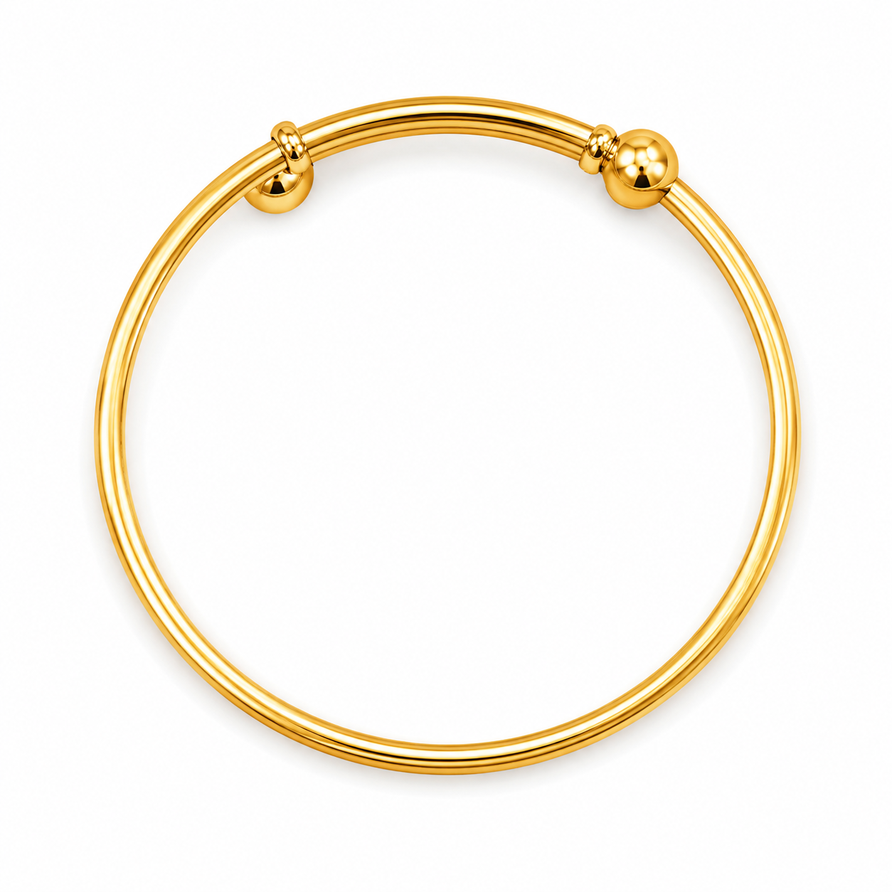 22KT Solid Yellow Gold Plain Kids Expandable Bangle Bracelet