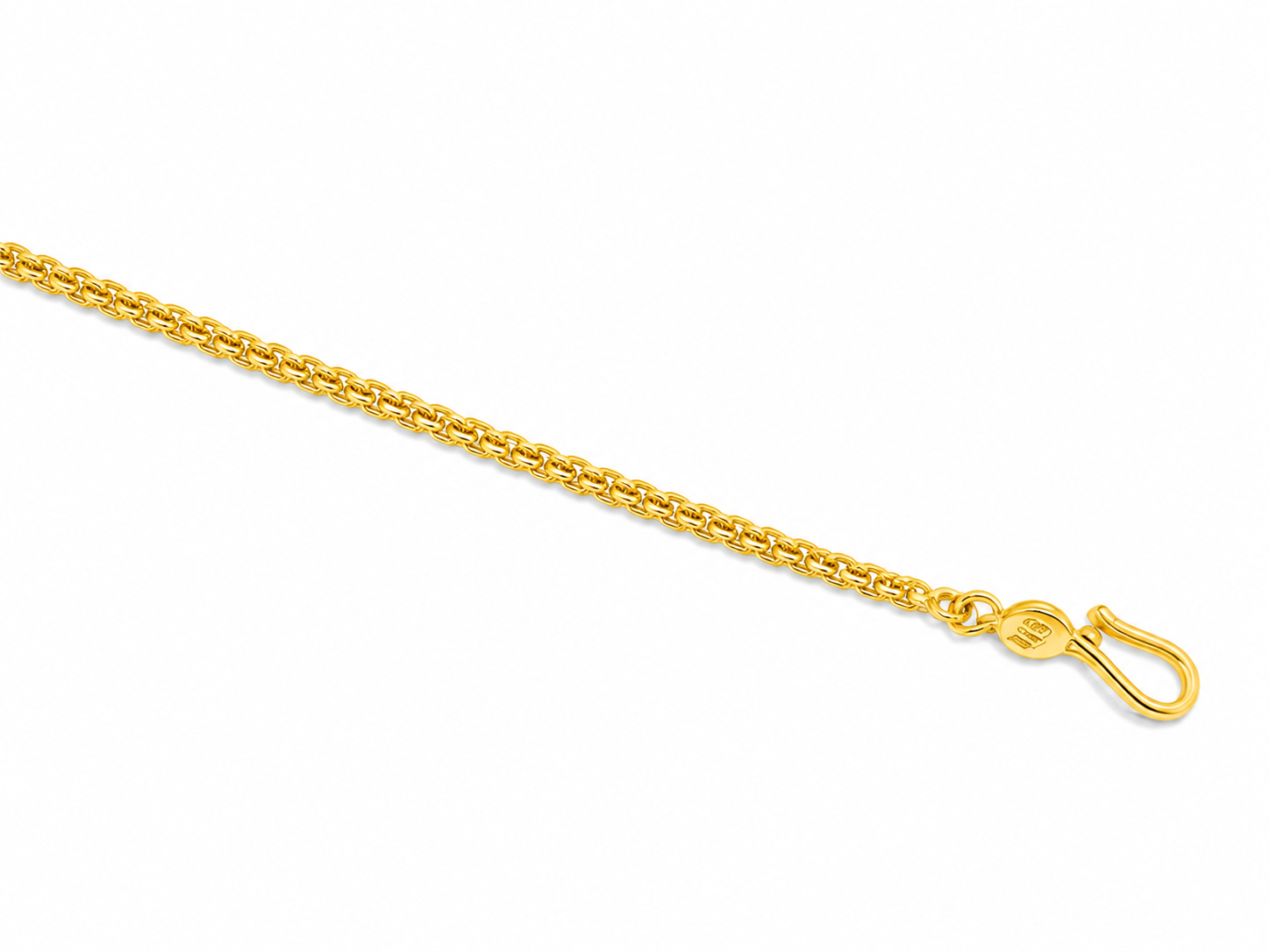22KT Solid Two-Tone Gold 5 MM Designer Bead Necklace
