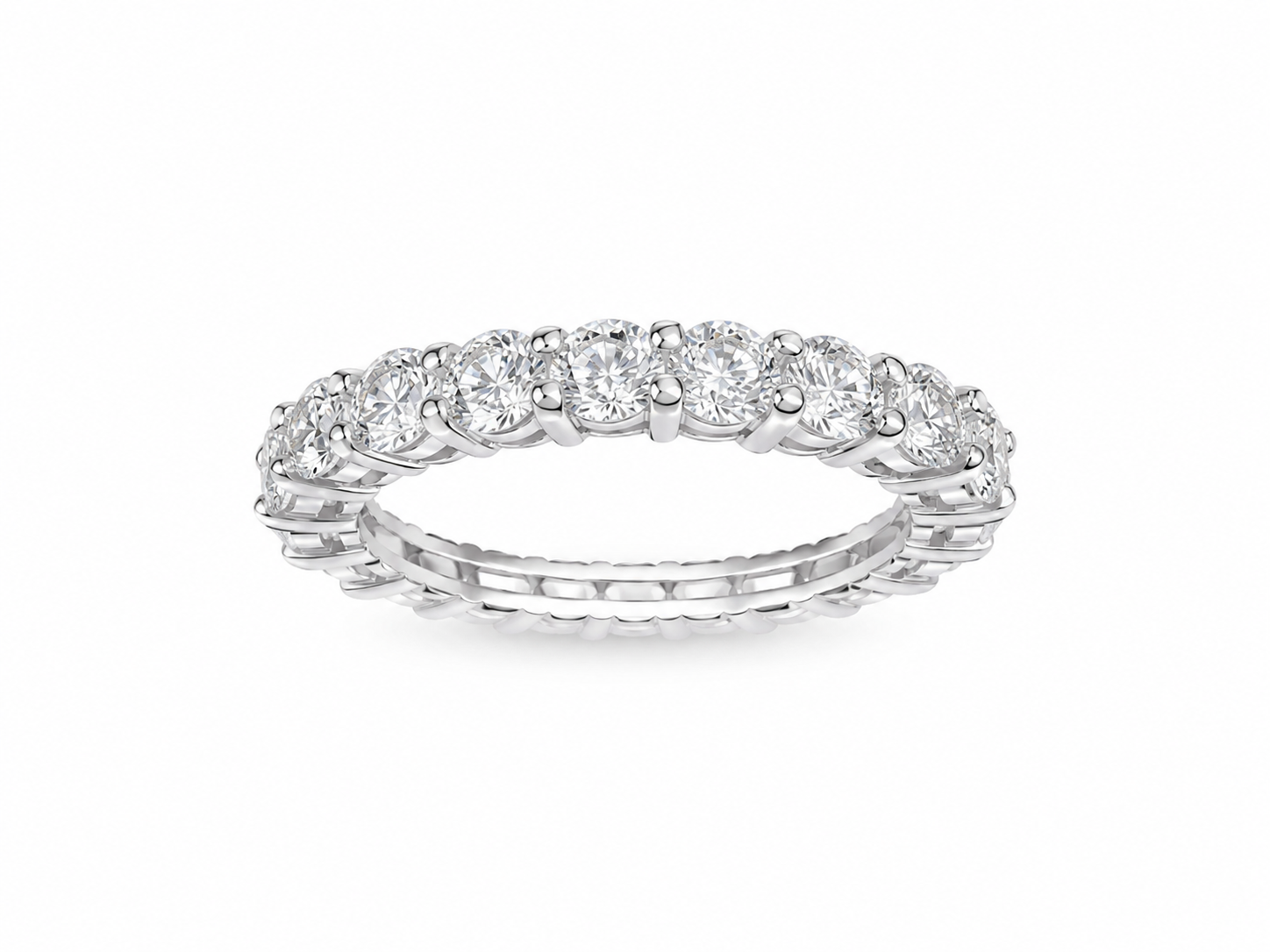 925 Sterling Silver White Cubic Zirconium Lined Ring