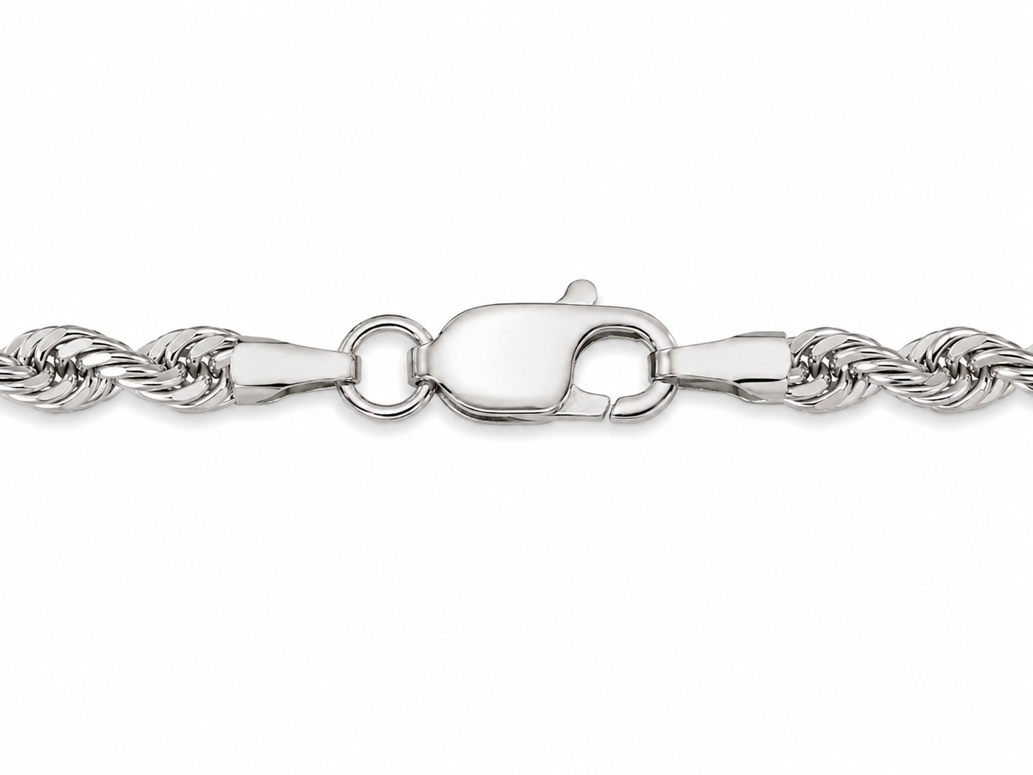 10KT Solid White Gold 2.5MM Rope Chain