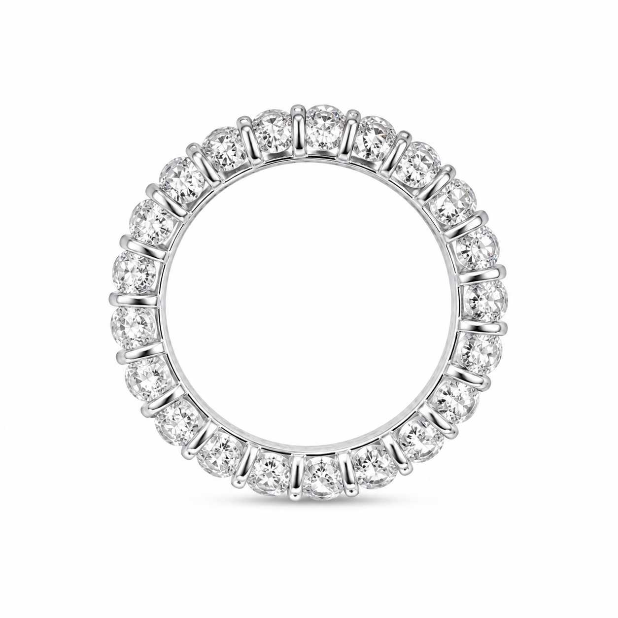 925 Sterling Silver White Cubic Zirconium Lined Ring