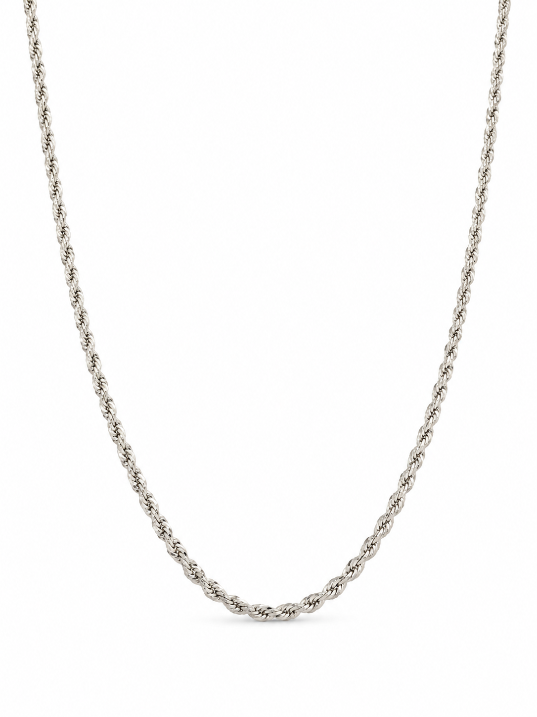10KT Solid White Gold 2MM Rope Chain