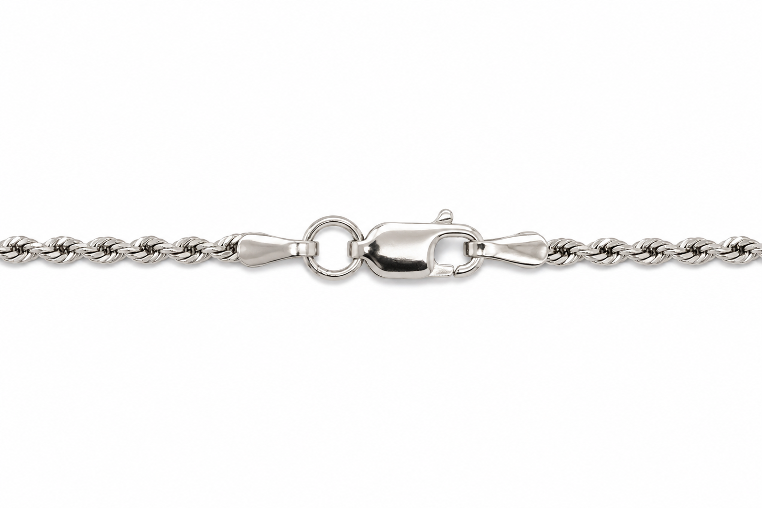 10KT Solid White Gold 2MM Rope Chain