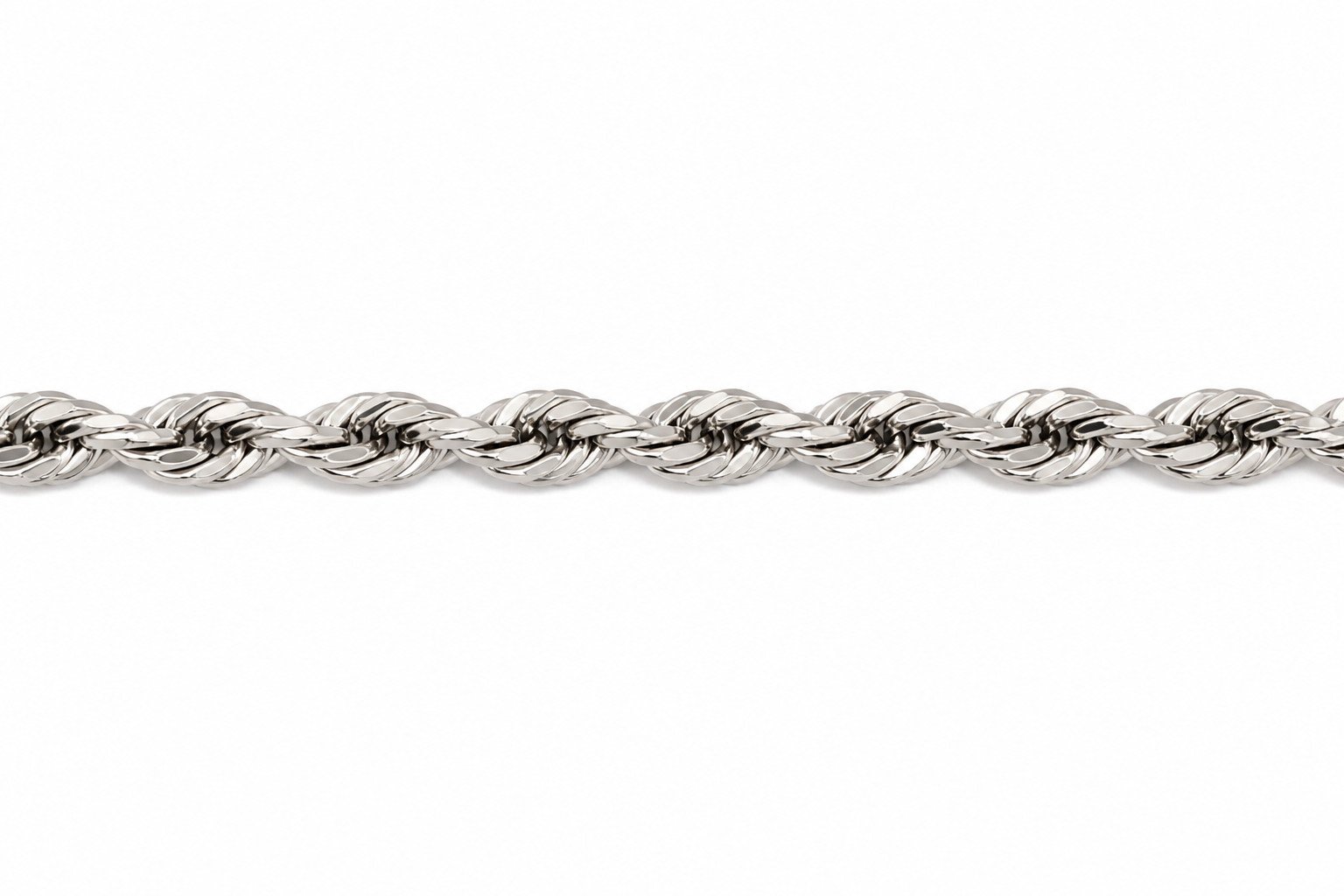 10KT Solid White Gold 2MM Rope Chain