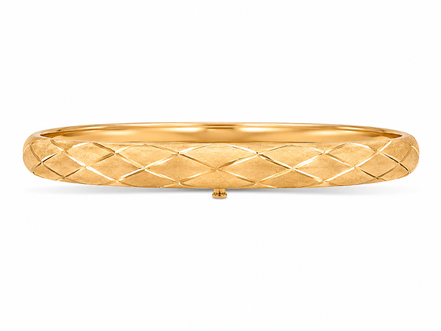 14KT Yellow Gold Diamond Cut Criss Cut 6 mm Bangle Bracelet [SDC]