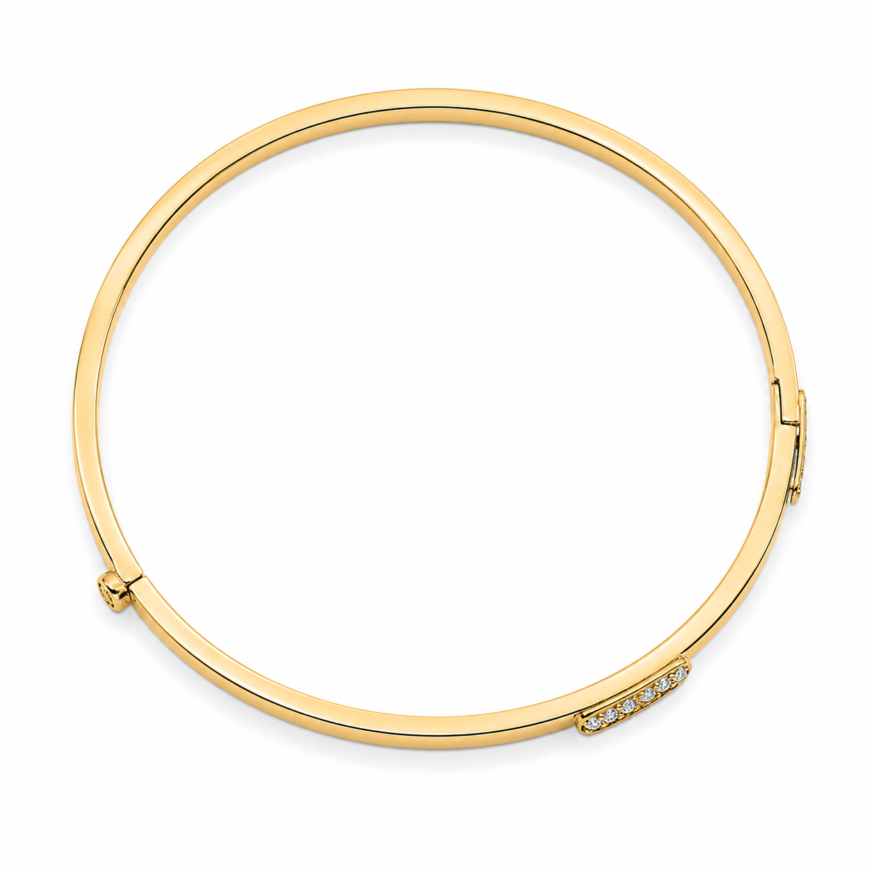 10KT Yellow Gold ID Kaylie Butterfly Cubic Zirconium 5.6 MM Bangle Bracelet [A11B2]