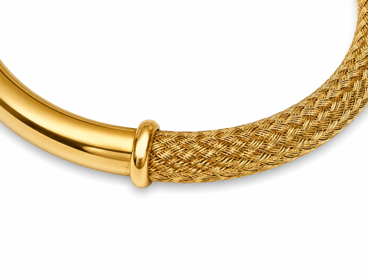 14KT Braid Design 8 MM Yellow Gold Bangle Bracelet