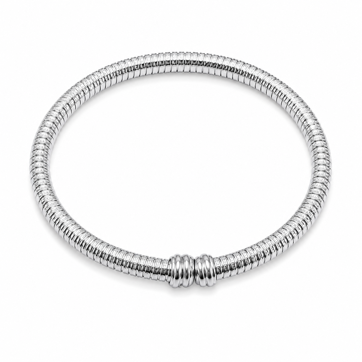 14KT White Gold Elastic Adjustable Bangle Bracelet