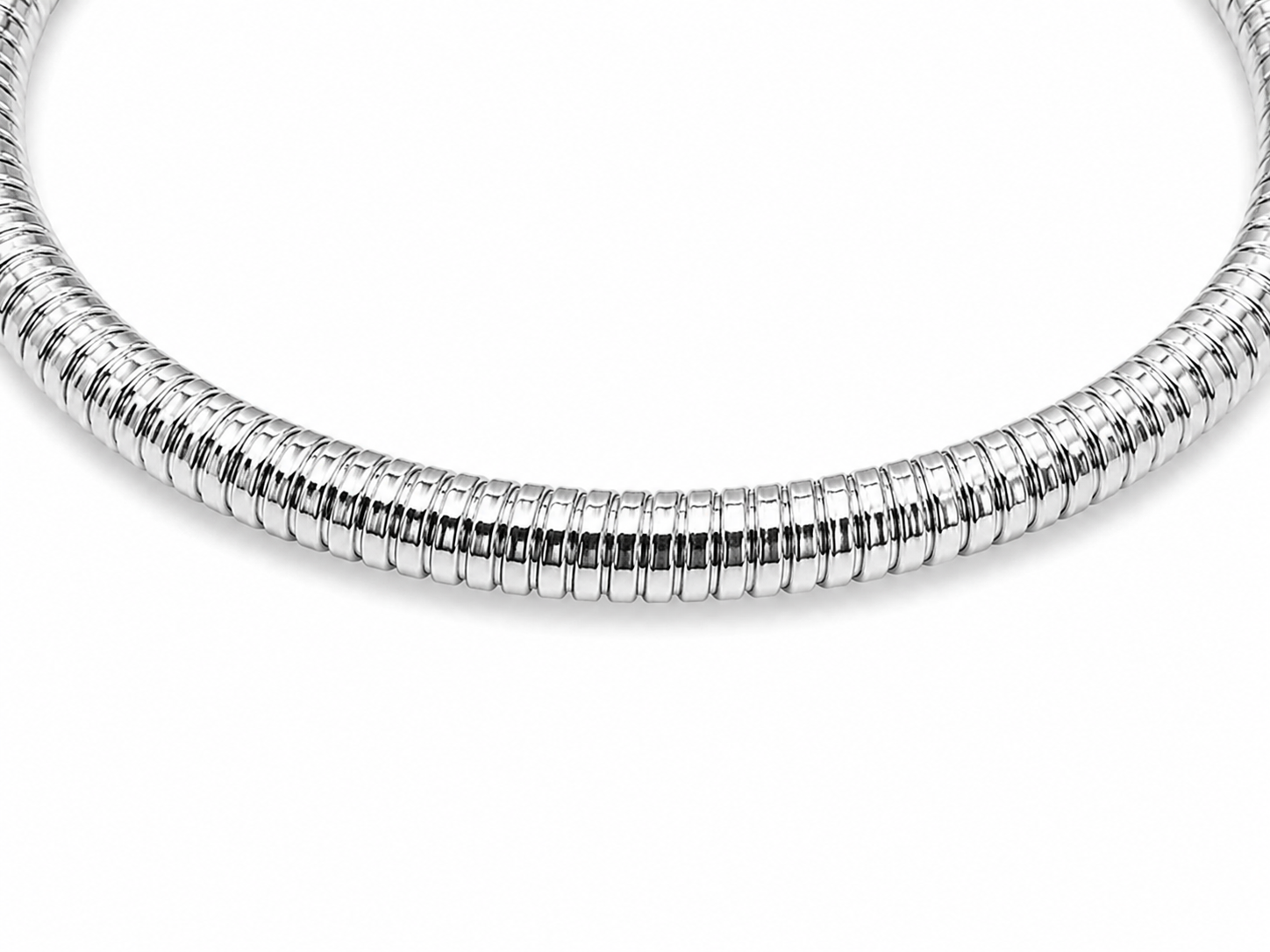 14KT White Gold Elastic Adjustable Bangle Bracelet