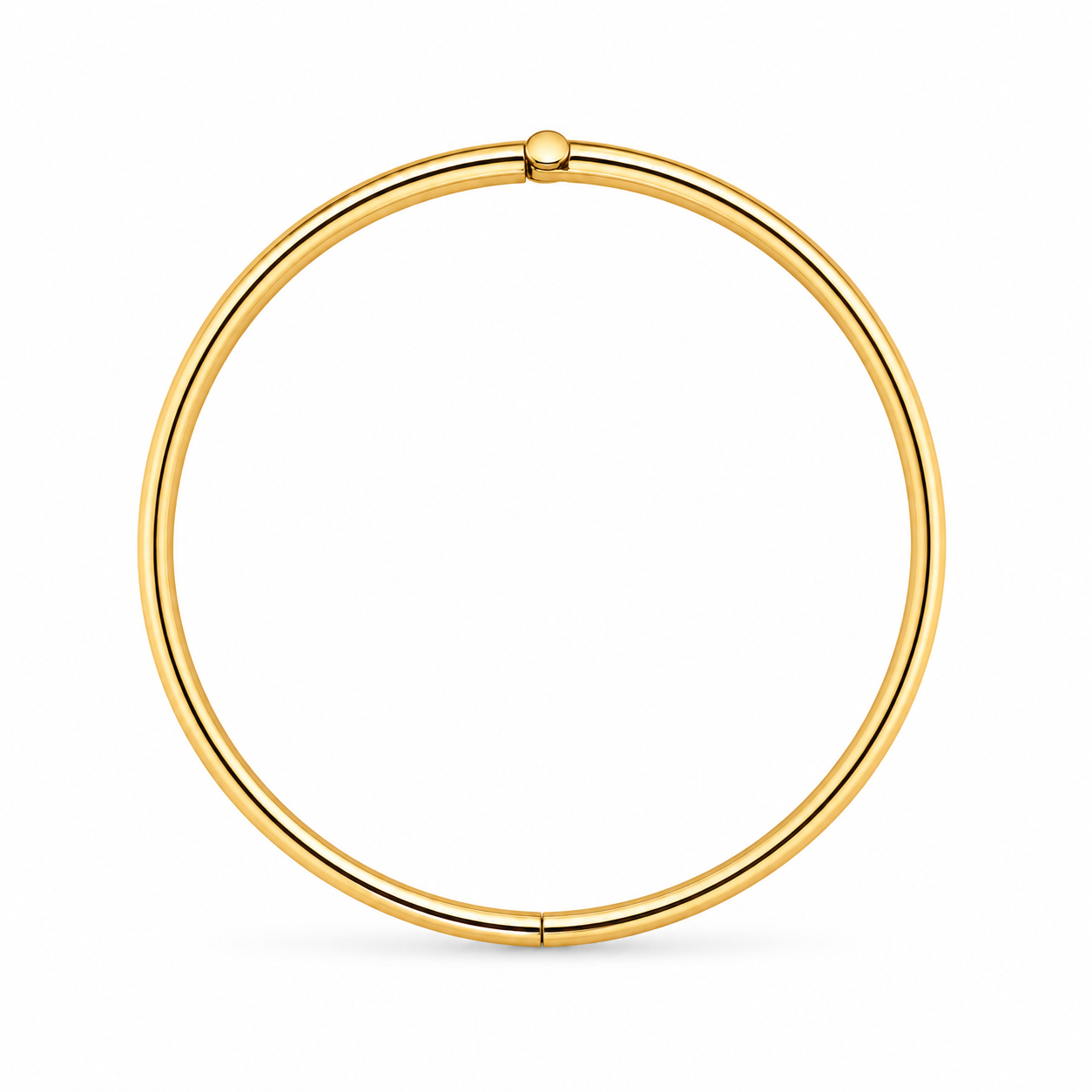 14KT 6 MM Yellow Gold Hidden Lock Bangle Bracelet