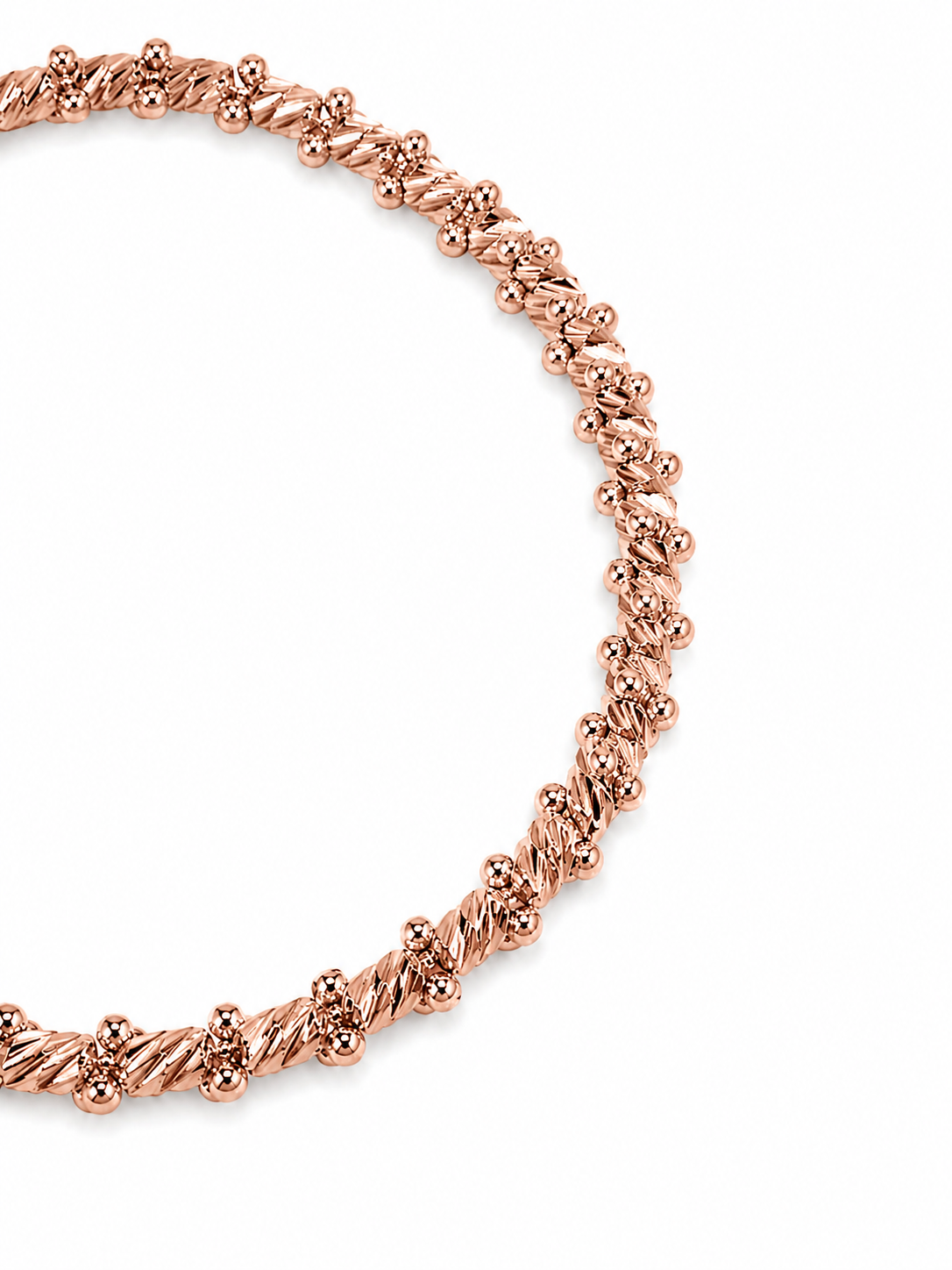 14KT Rose Gold 2.8 MM Adjustable Lobster Lock Bangle Bracelet