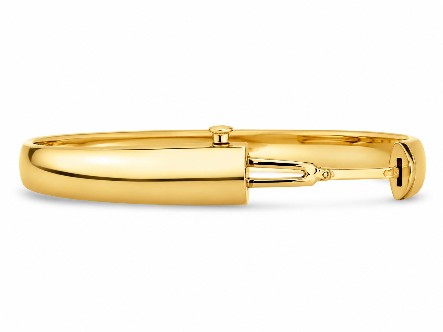 14KT 10 MM Slip On Solid Yellow Gold Bangle Bracelet