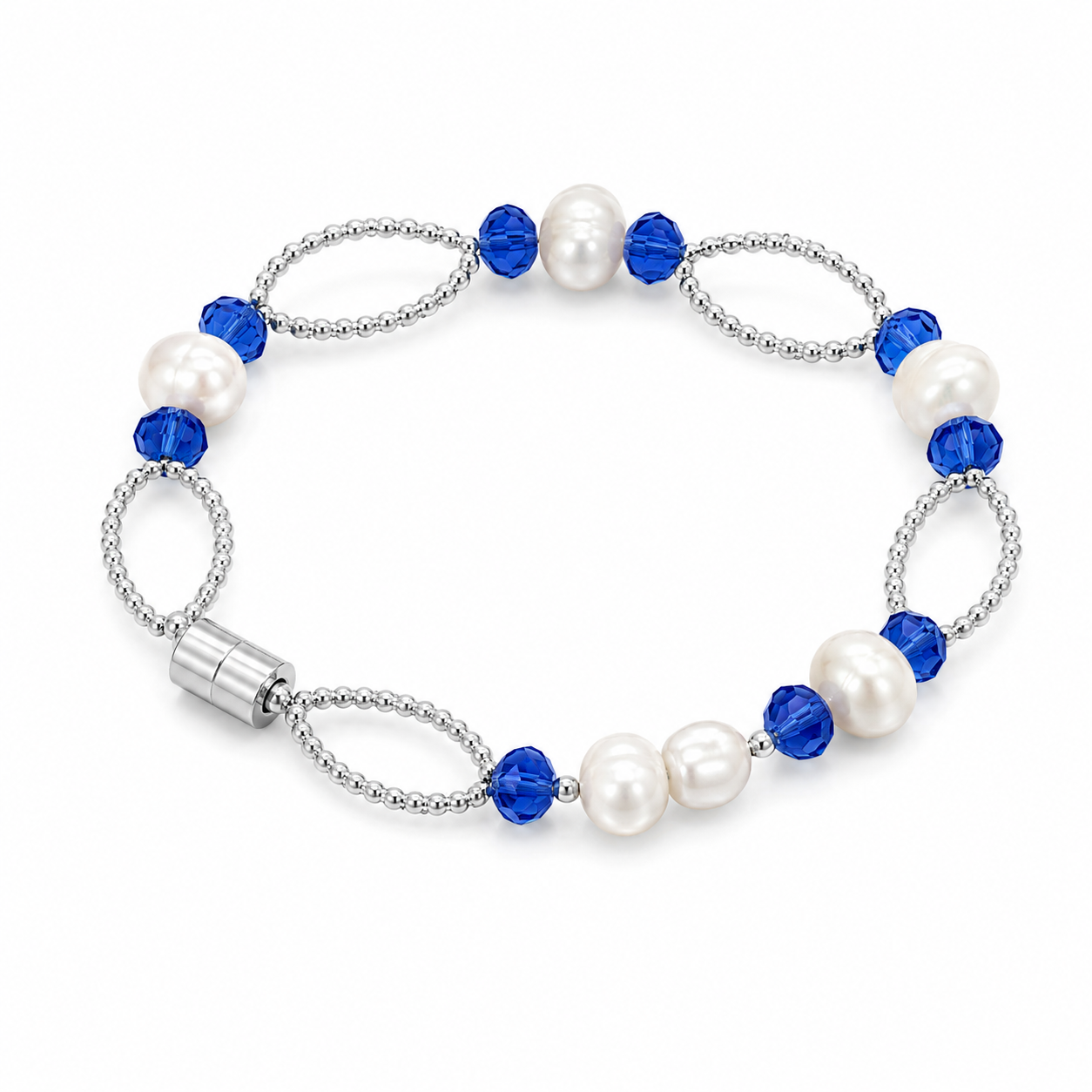 Pearls with Crystal Necklace & Bracelet Set