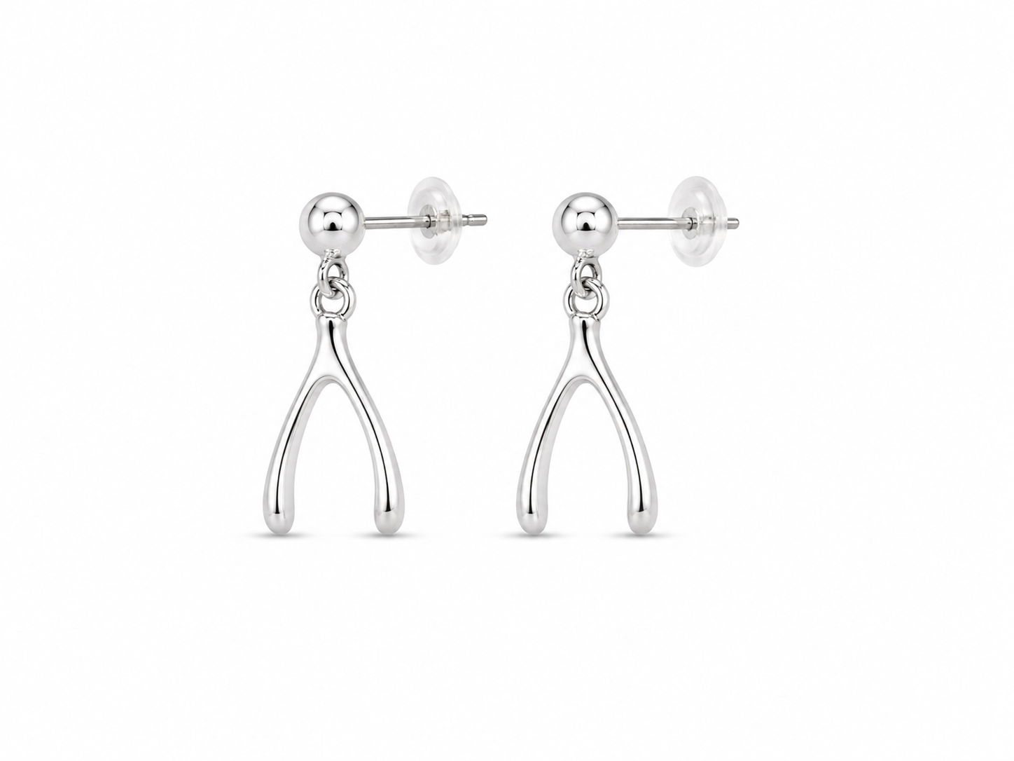 Brass Short Wishbone Dangling Earrings