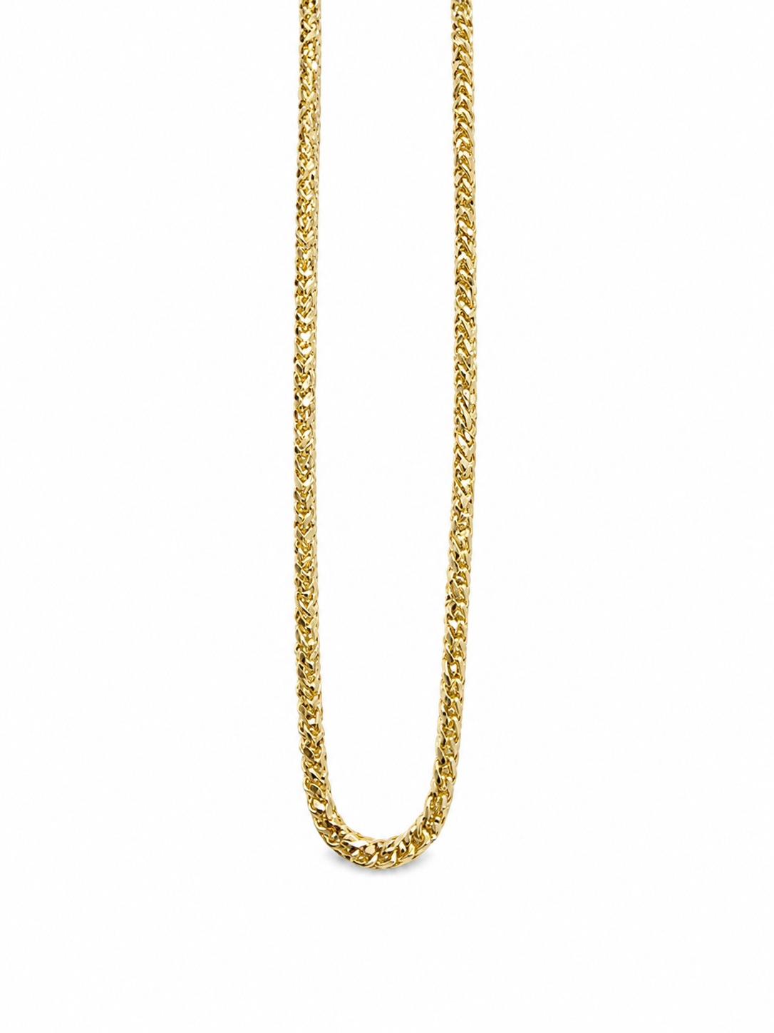14KT Yellow Gold Diamond Cut 2 MM Franco Link Chain
