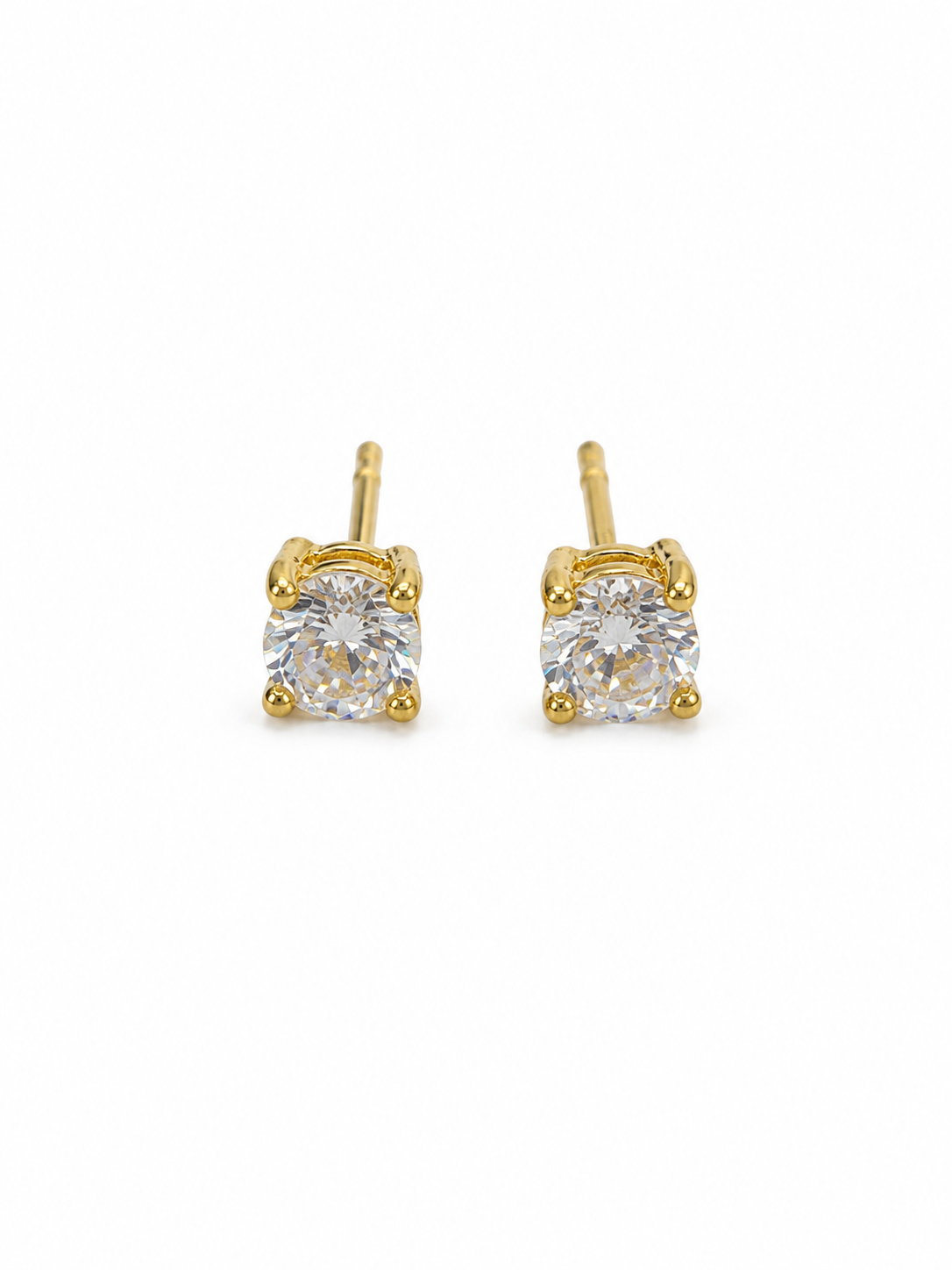 Sterling Silver Yellow Cubic Zirconium Studs Earrings
