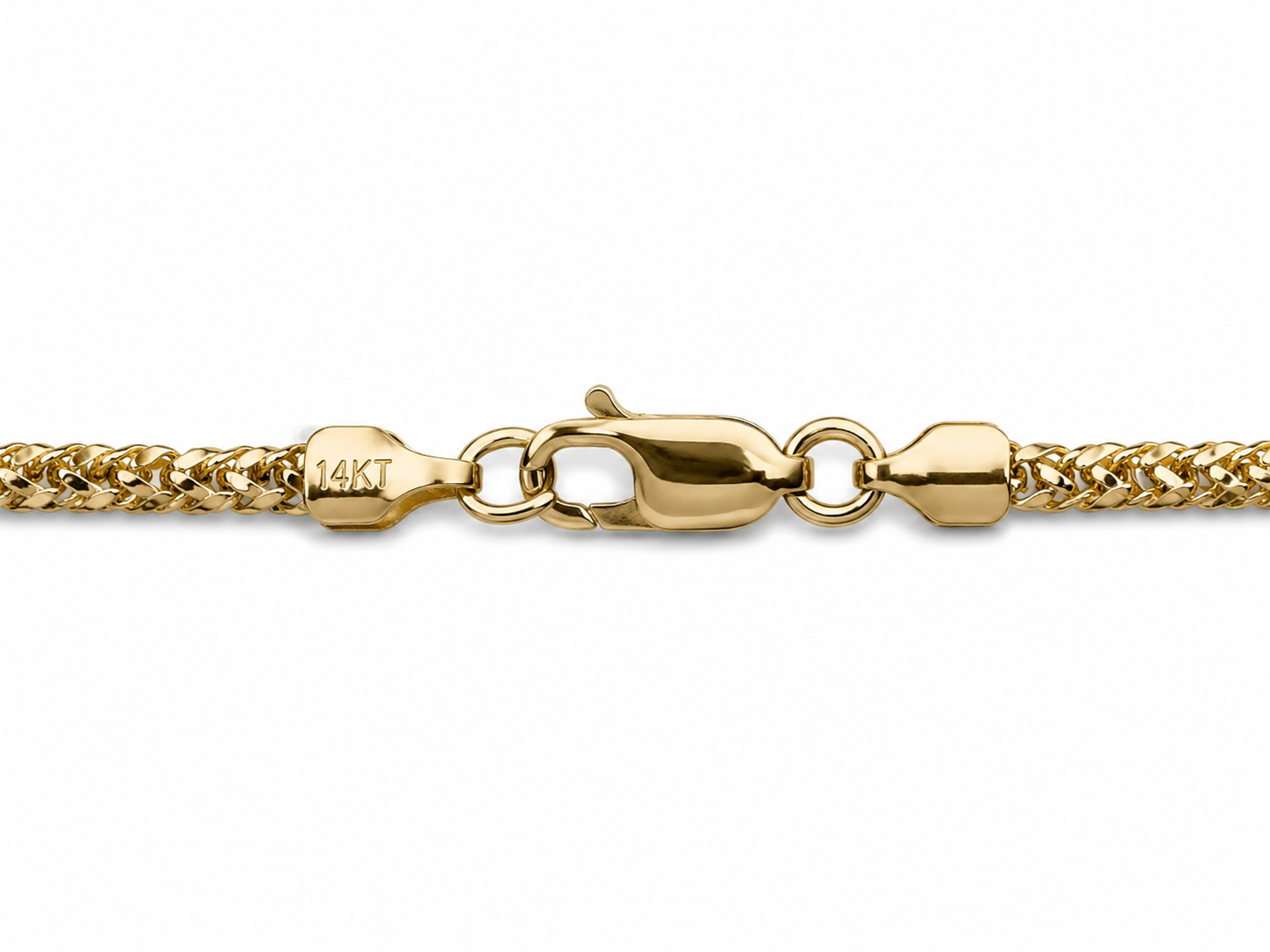 14KT Yellow Gold Diamond Cut 2 MM Franco Link Chain