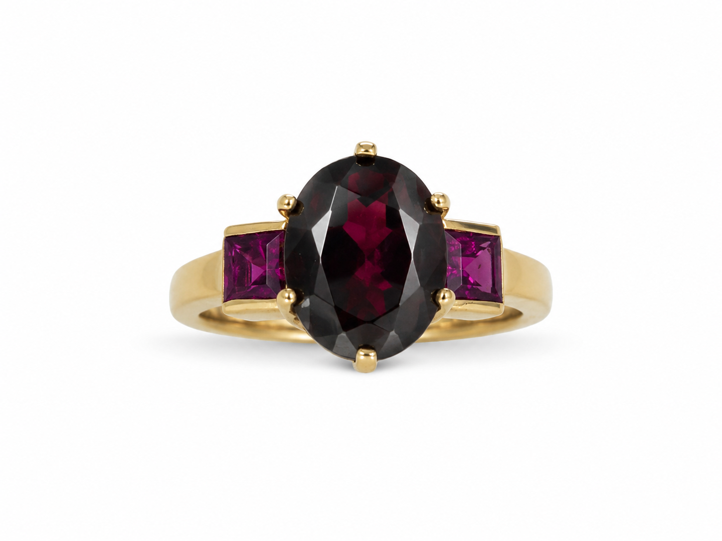 10KT Yellow Gold 3.00 STW Garnet Ring A3B1 [K11H]