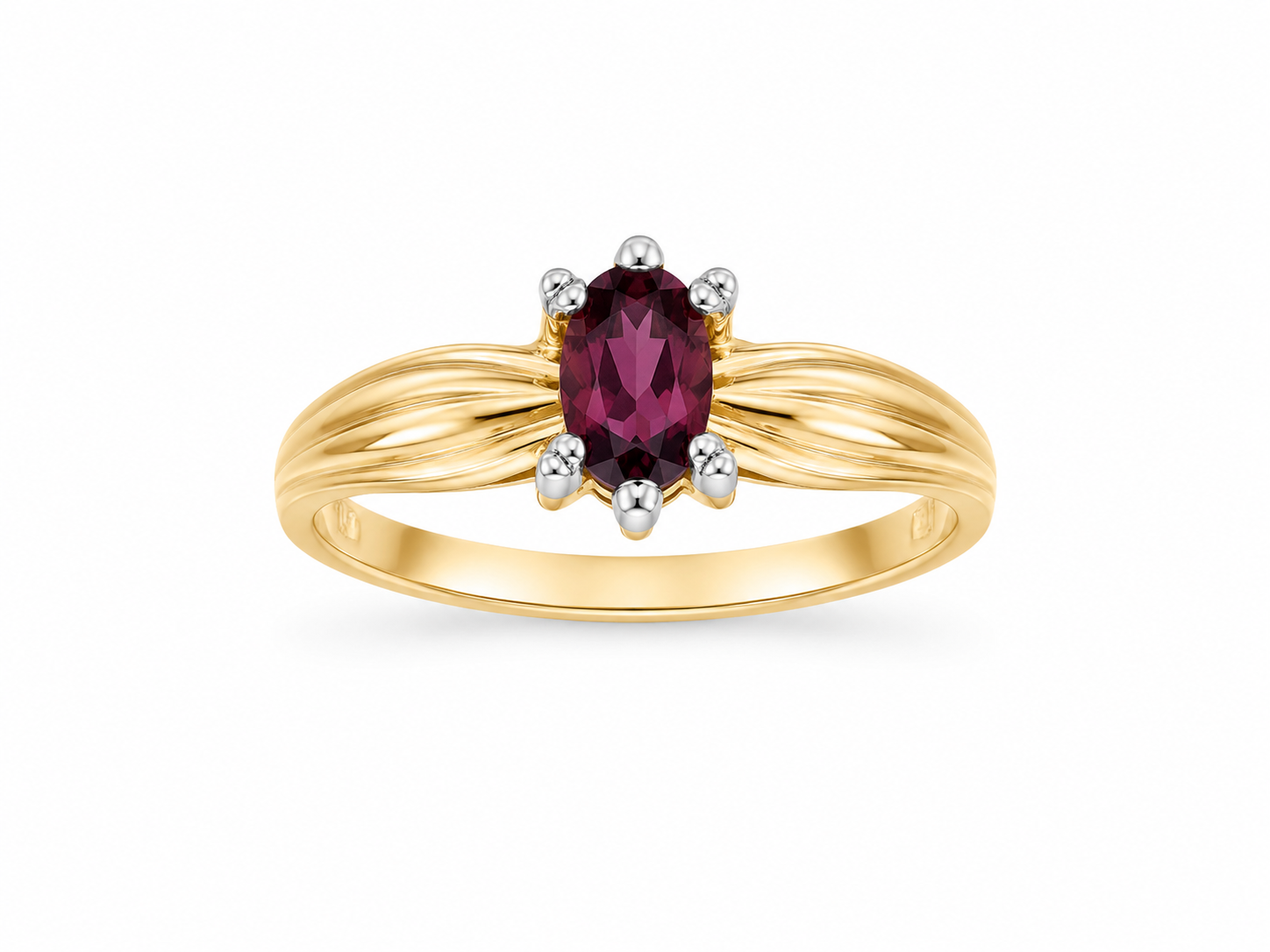 10KT Yellow Gold 0.20 STW Garnet Ring A1B3 [K5H]