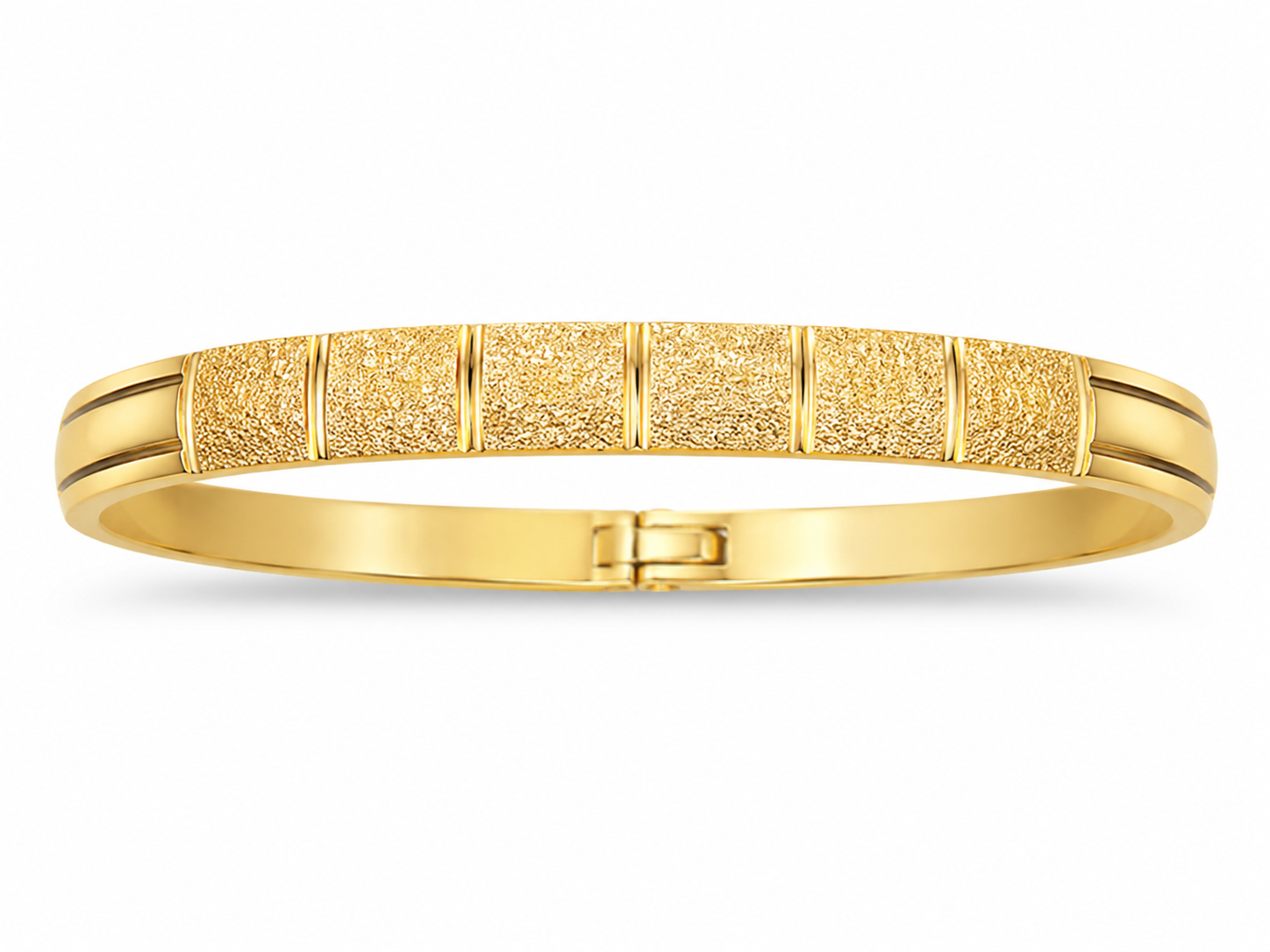14KT Figure 8 Safety Lock Brushed 5 MM Yellow Gold Bracelet [A4B3]