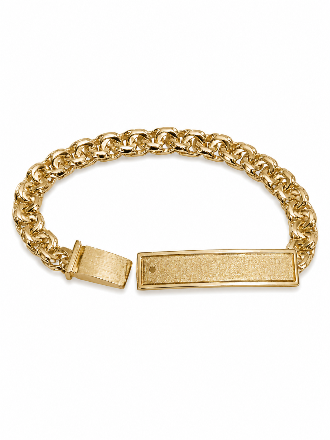 14KT Solid Yellow Gold Brush Polish 7.5 MM Chino Link Bracelet