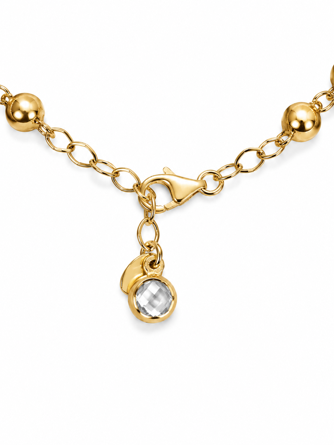 14KT Tri Tone Gold Flower Layered 7.5 MM Lobster Claw Lock Bangle Bracelet