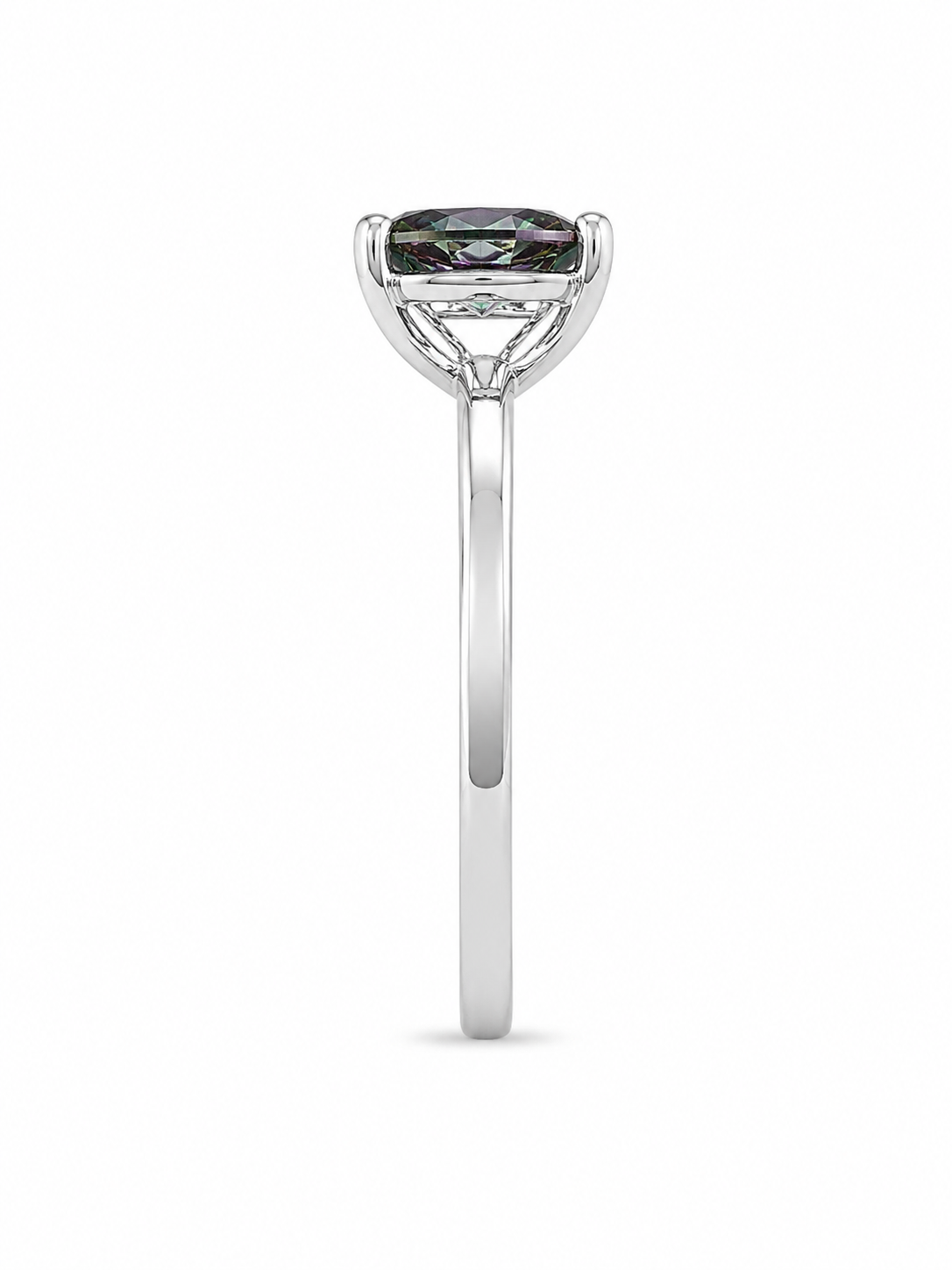 10KT White Gold 0.03 CTW 2.07 STW Mystic Fire Diamond Ring [K5H50]