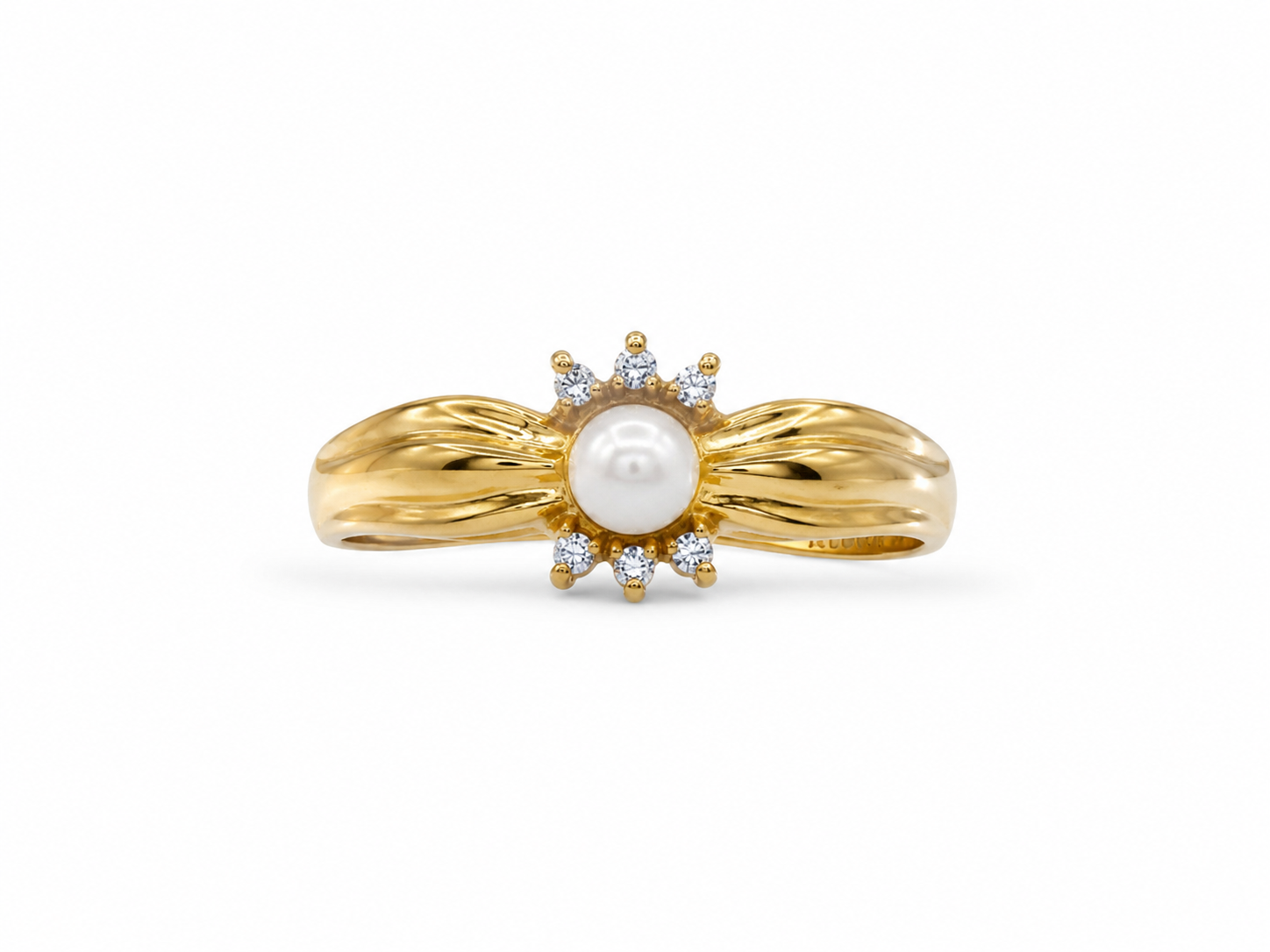 10KT Yellow Gold 3.5MM Pearl Ring [K3H50]