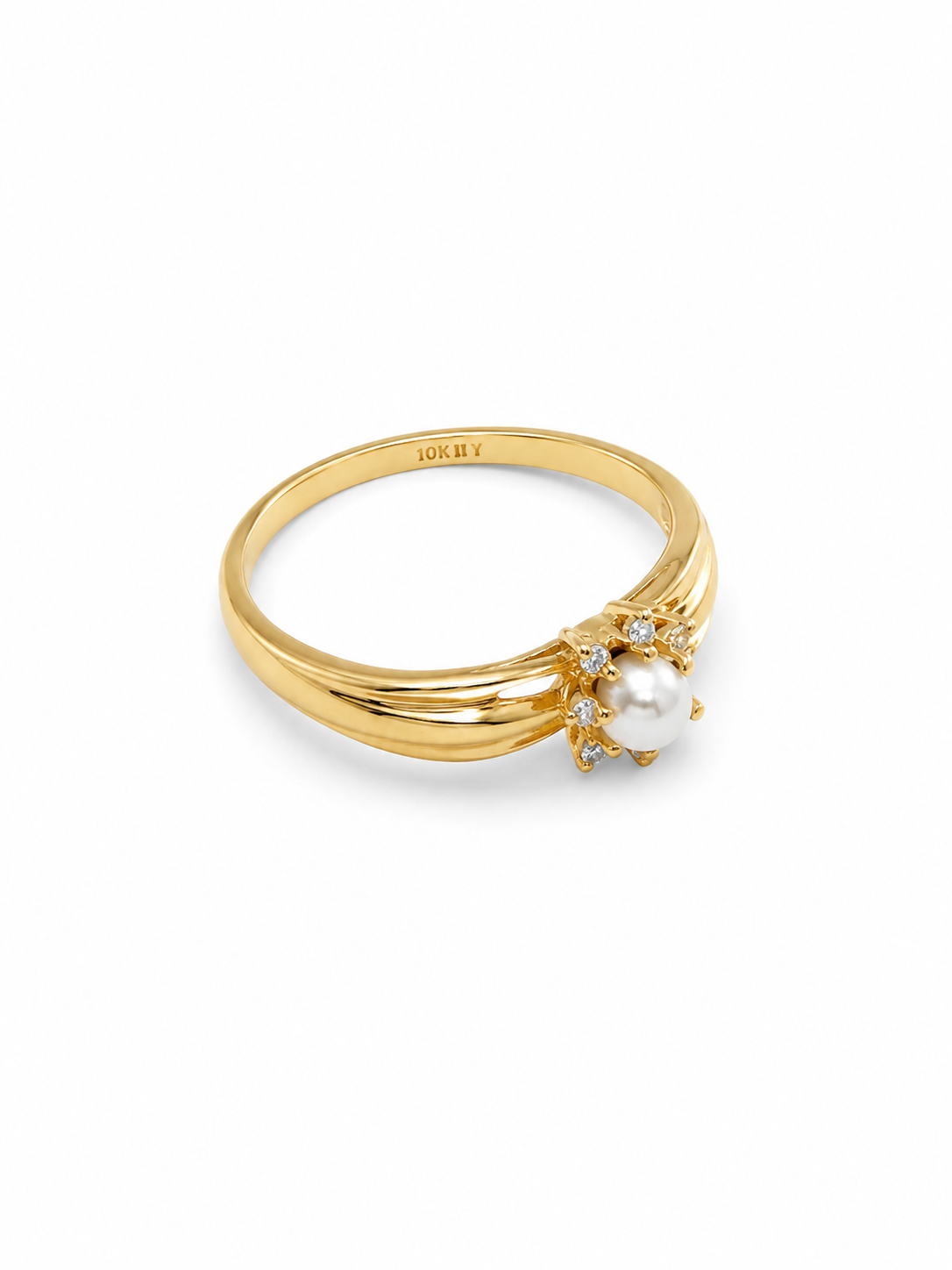 10KT Yellow Gold 3.5MM Pearl Ring [K3H50]