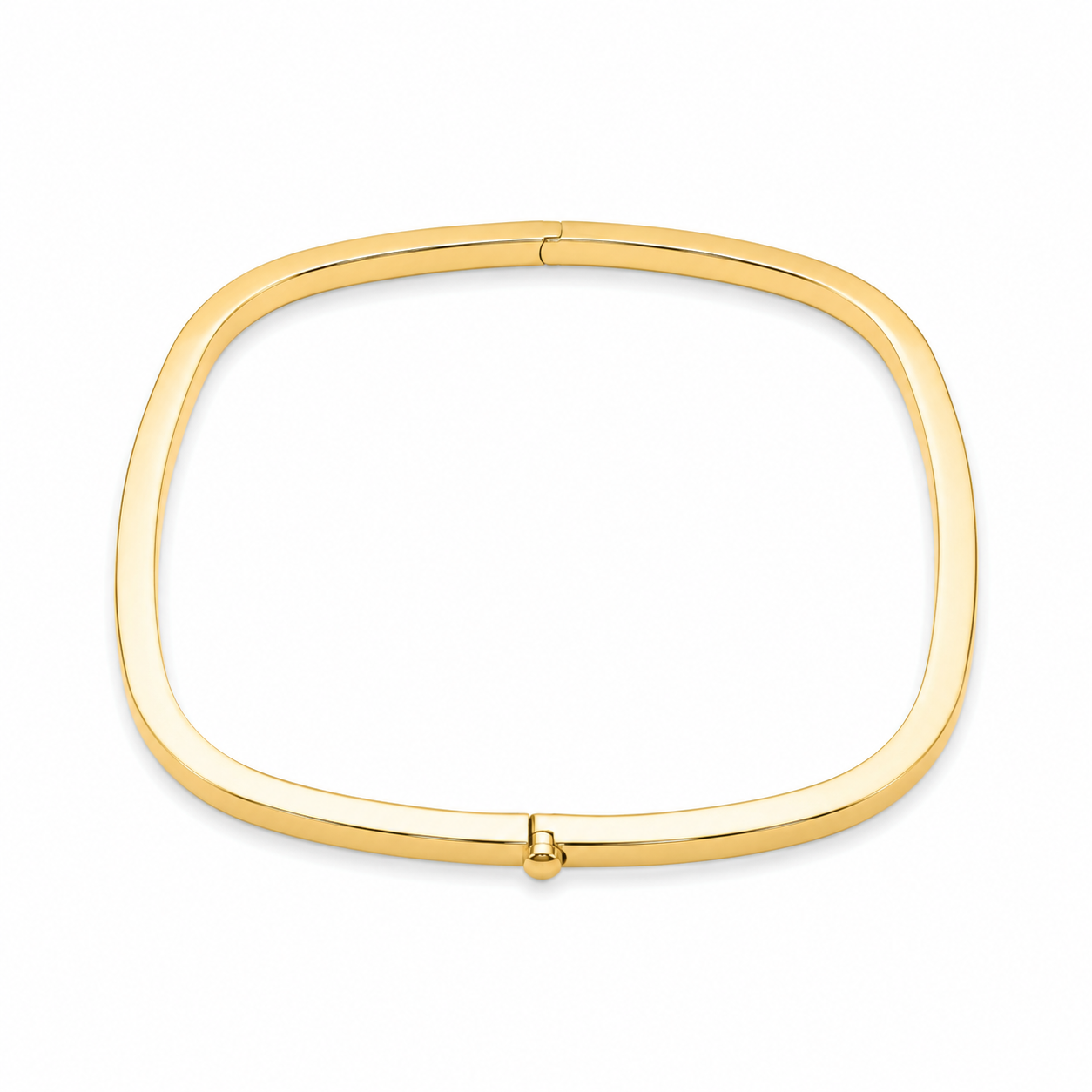 14KT Yellow Gold Thin Oval 2.5 MM Bangle Bracelet