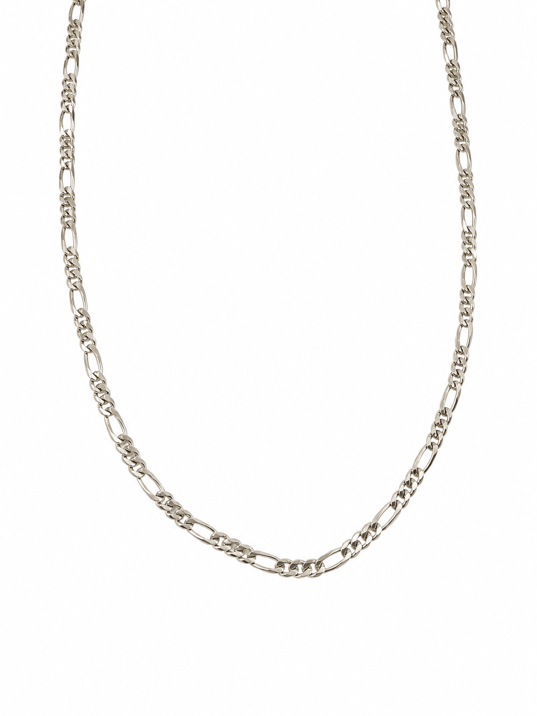 14KT Solid White Gold 4 MM Figaro Link Chain