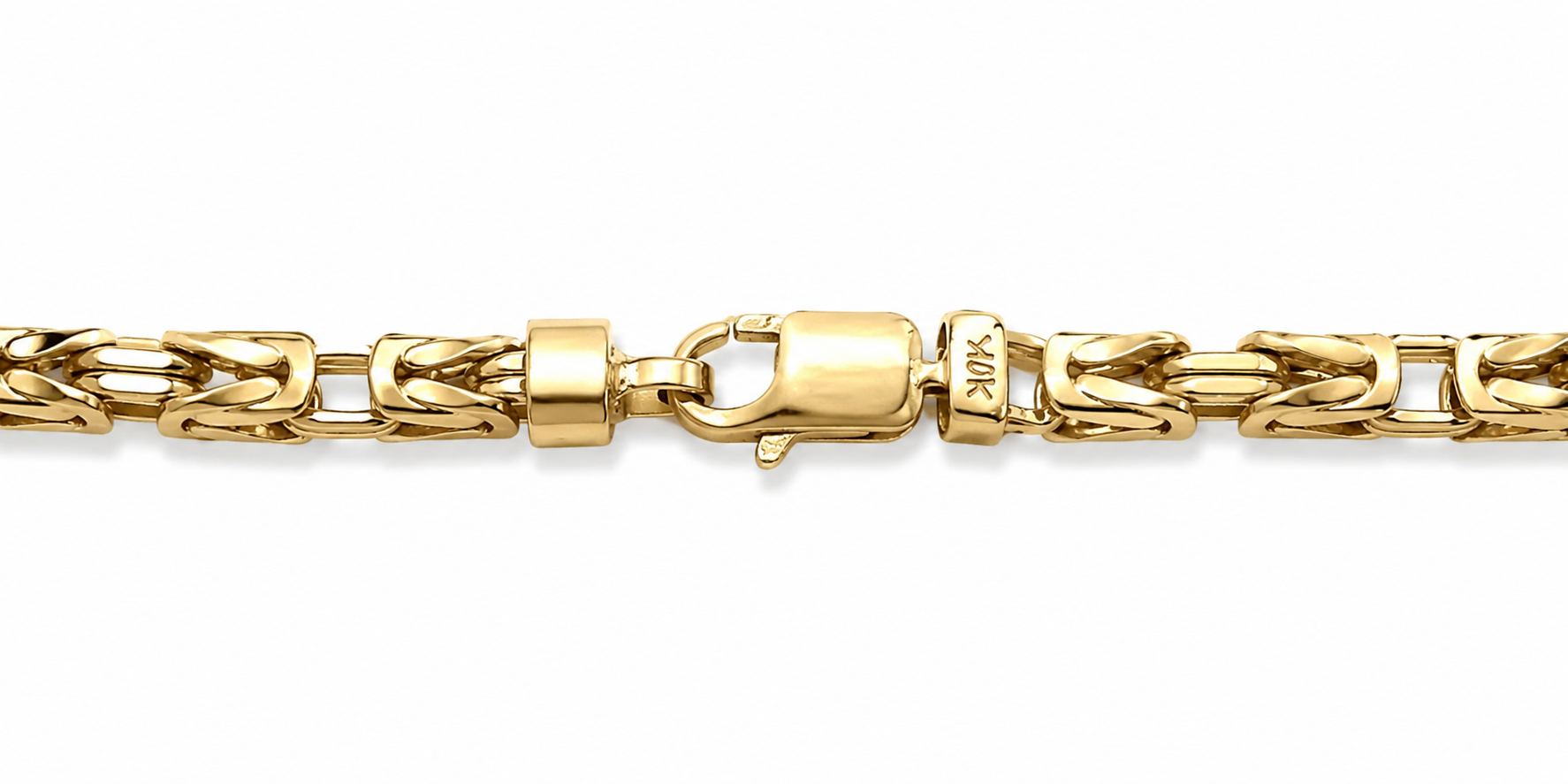10KT Yellow Gold 4.5 MM Byzantine Chain