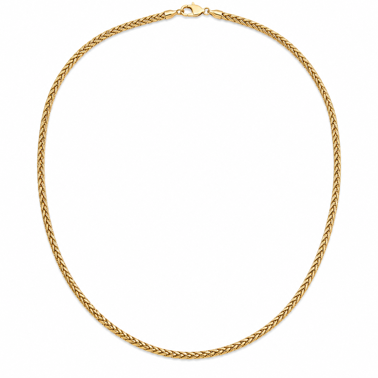 10KT Yellow Gold 4 MM Wheat Link Chain